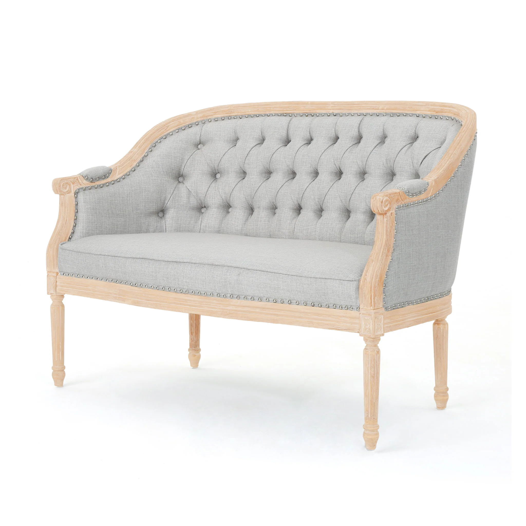 French Country Chesterfield Style Tufted Loveseat - Image 19