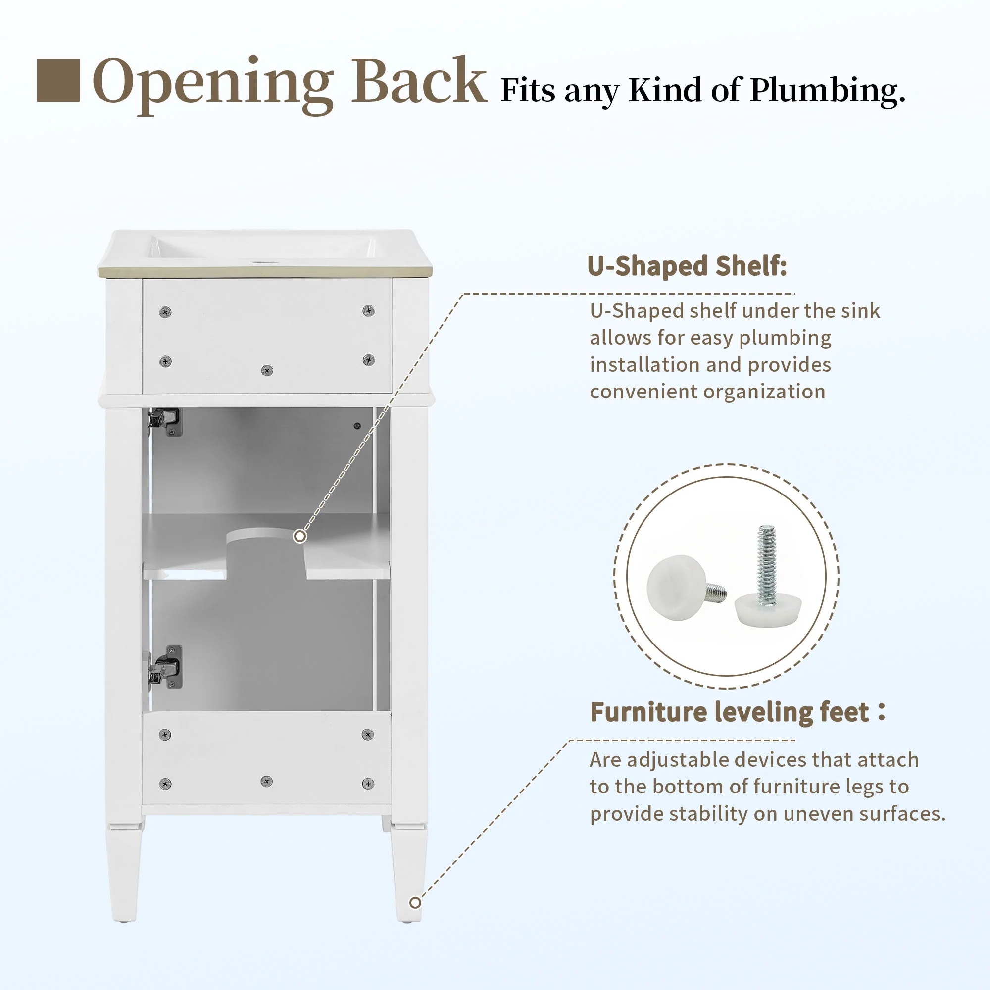 French Style Bathroom Vanity With Sink - Image 18