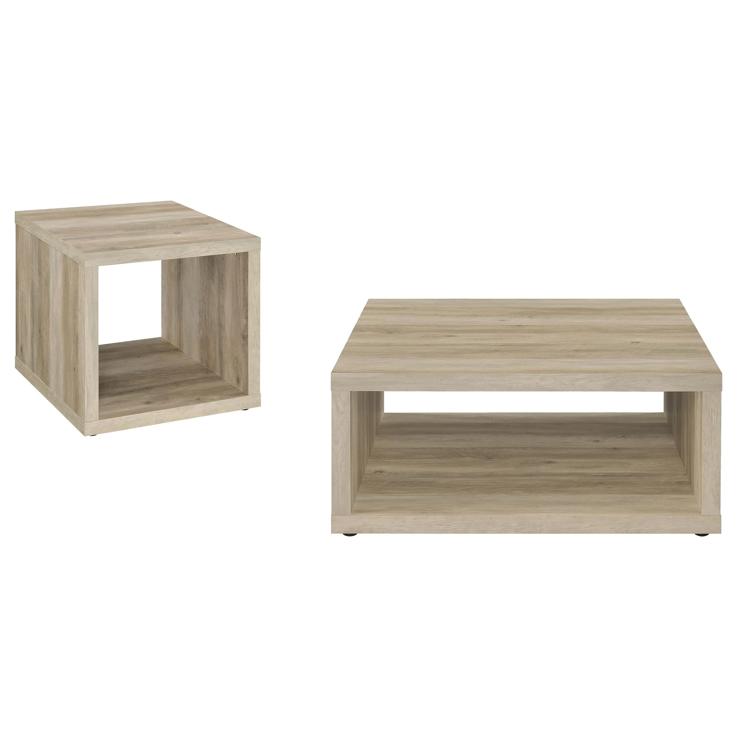 Frisco 2-Piece Coffee and End Table Set in Distressed Pine - Image 2