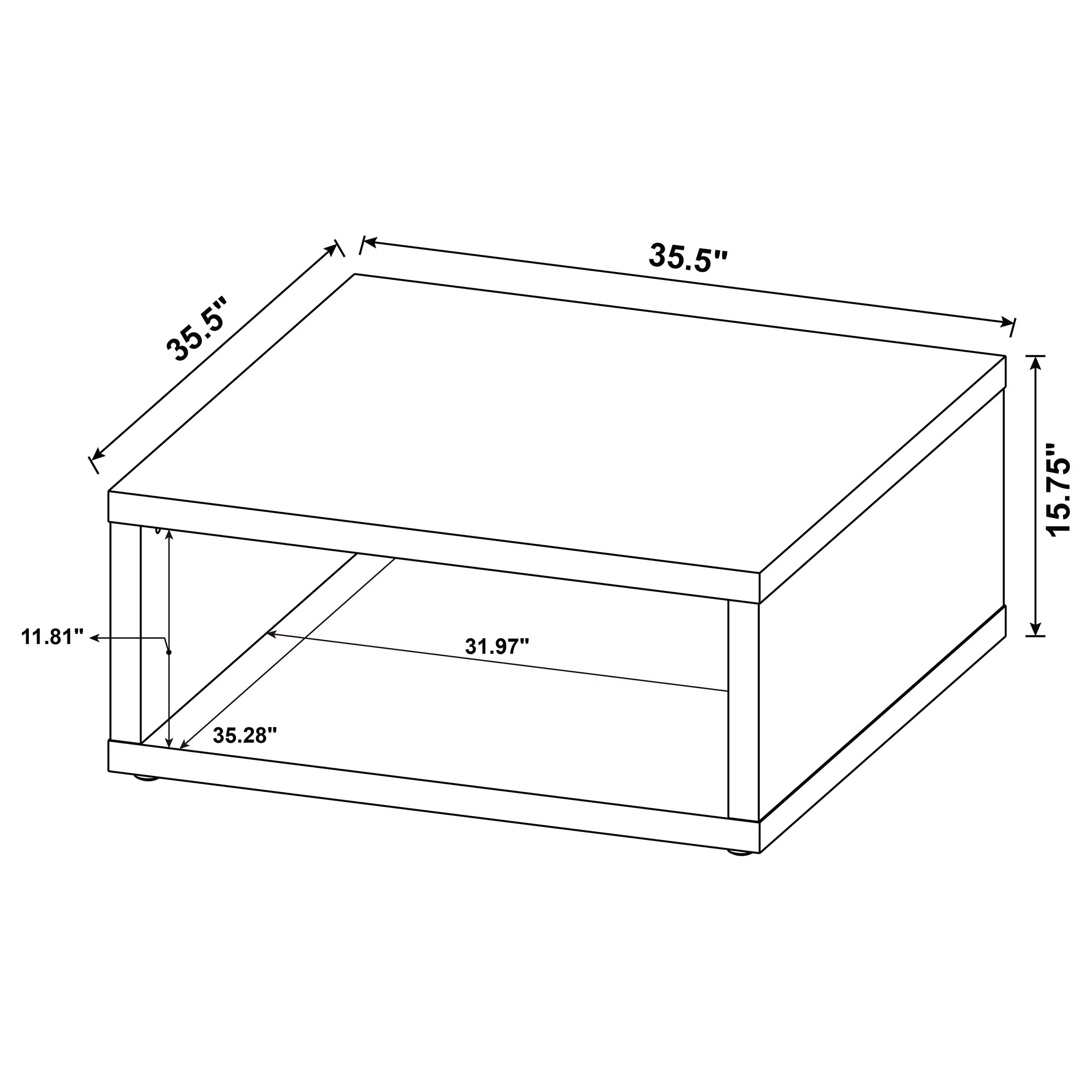 Frisco Square Dark Pine Coffee Table with Storage - Image 6