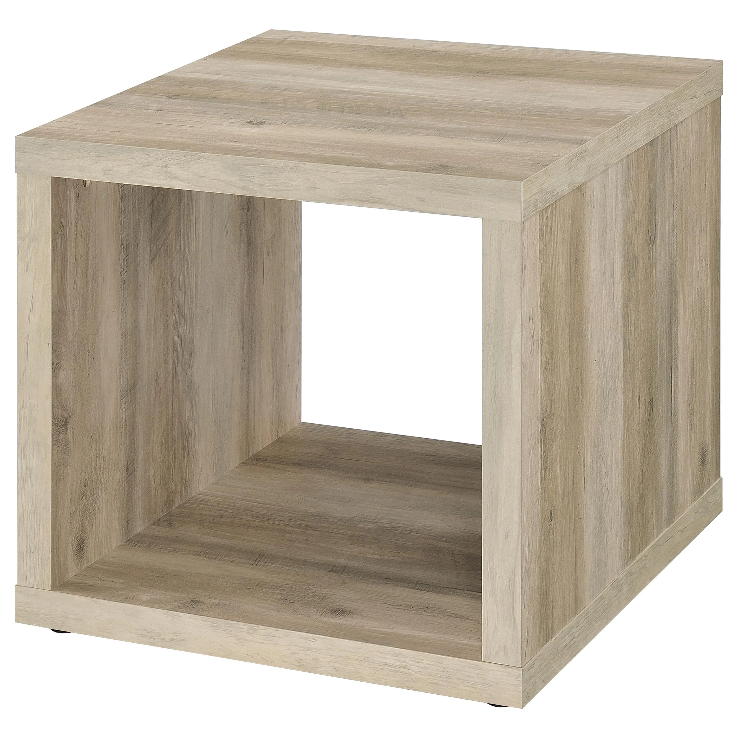 Frisco Square Engineered Wood Side Table, Distressed Pine - Image 3