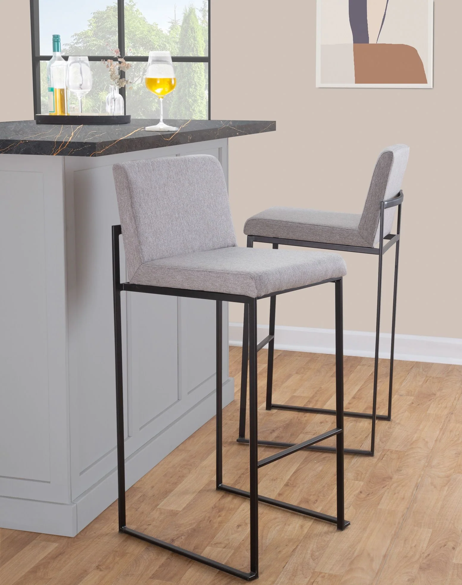 Fuji - Contemporary High Back Barstool Elegant Design - Image 107