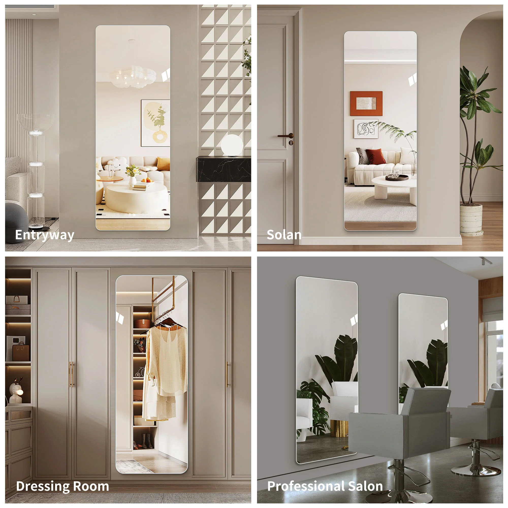 Full Body Round Corner Mirror For Living Room - Image 13