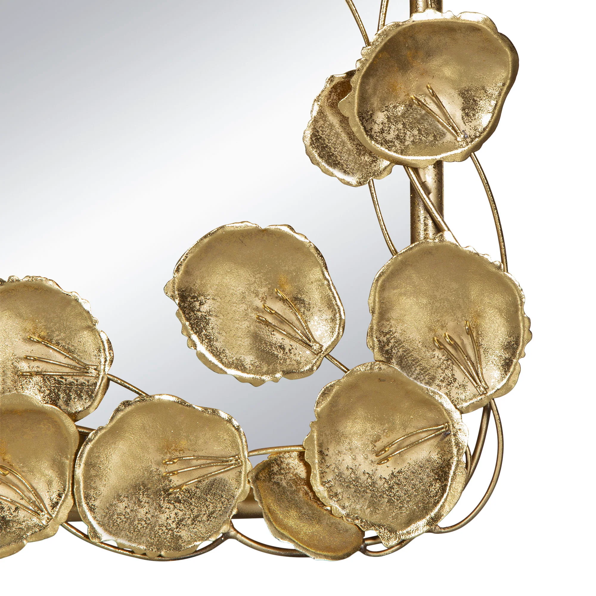 Full Length Mirror With en Leaf Accents, Floor Miiror For Living Room Bedroom - Gold - Image 7