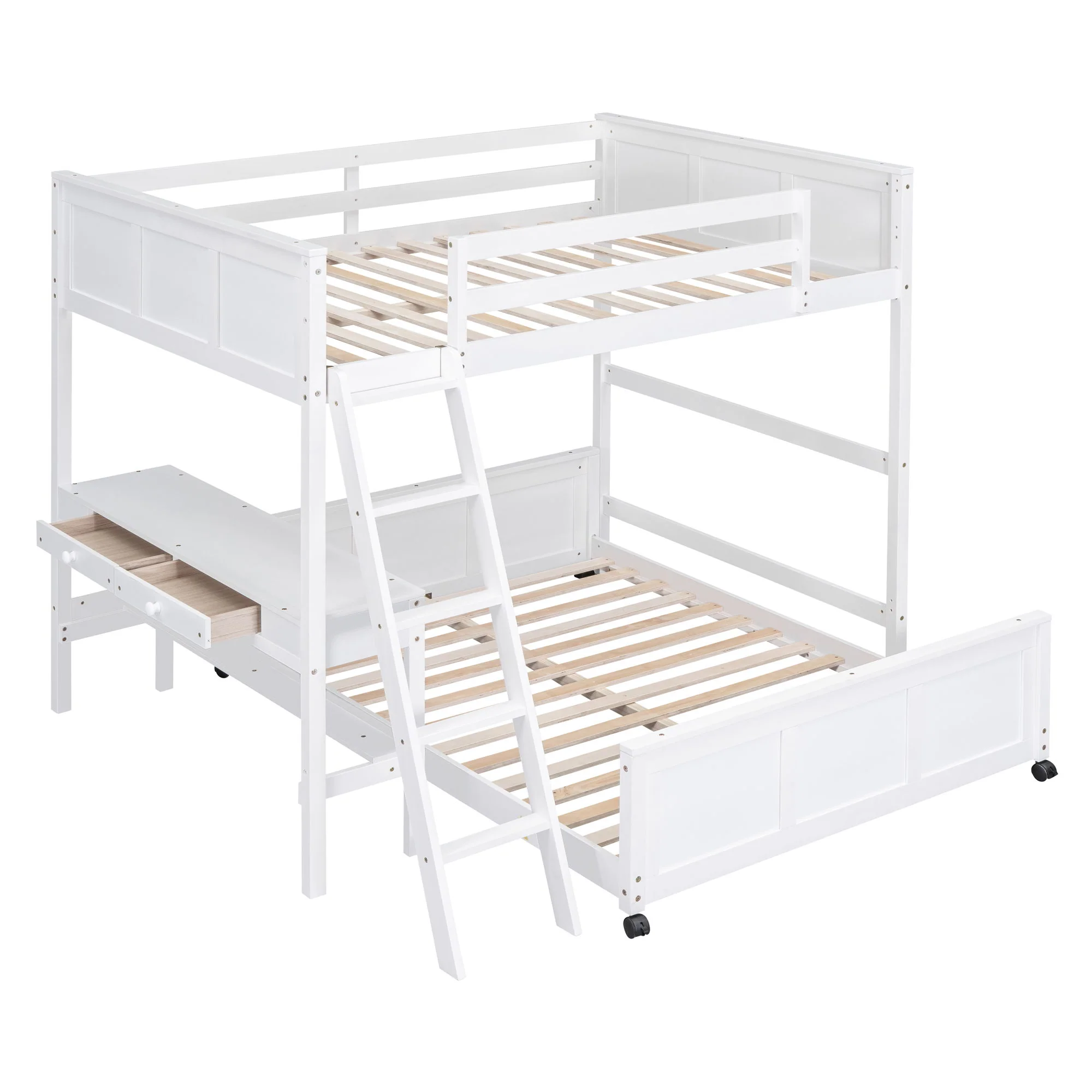 Full Over Full Bunk Bed With Desk - Image 23