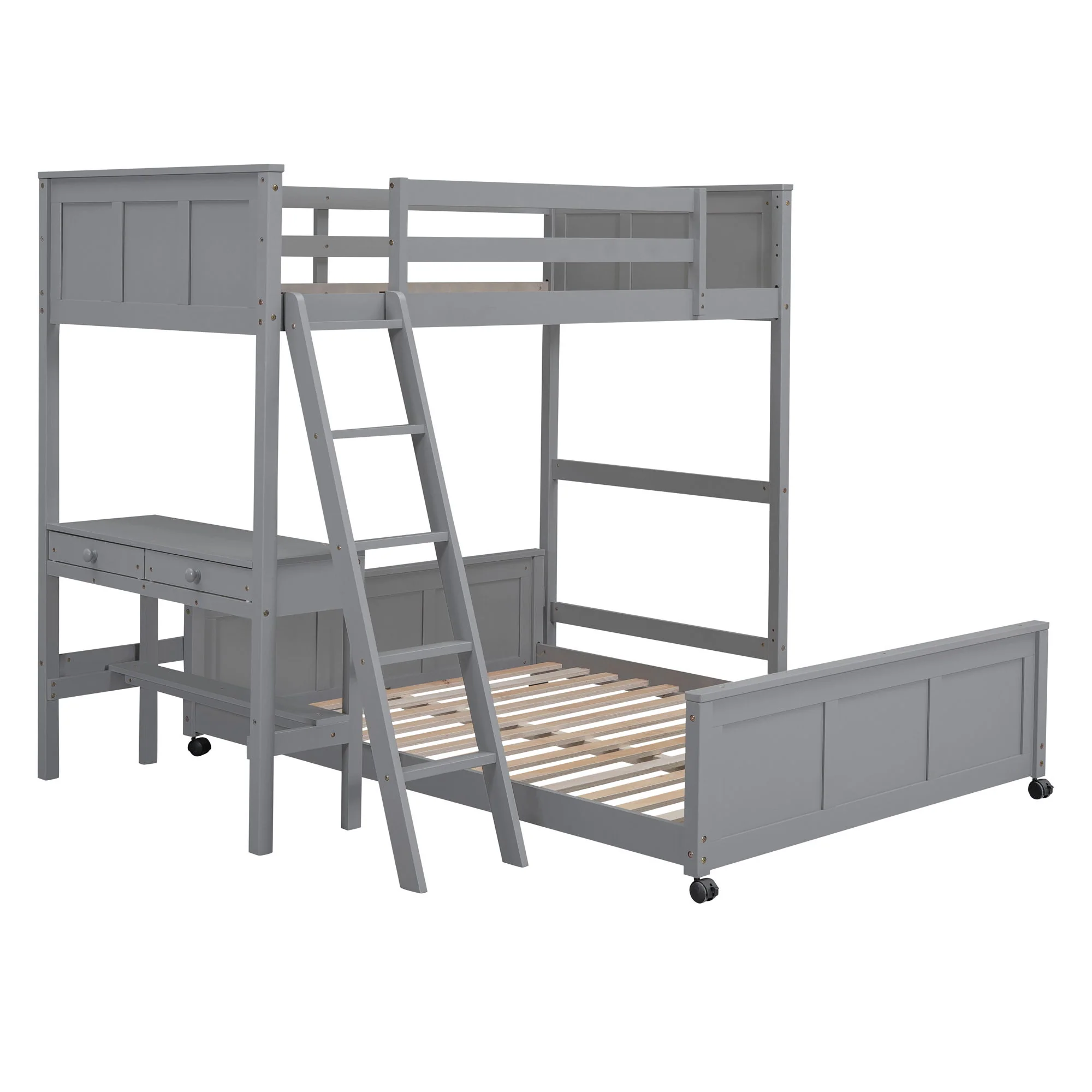 Full Over Full Bunk Bed With Desk - Image 31