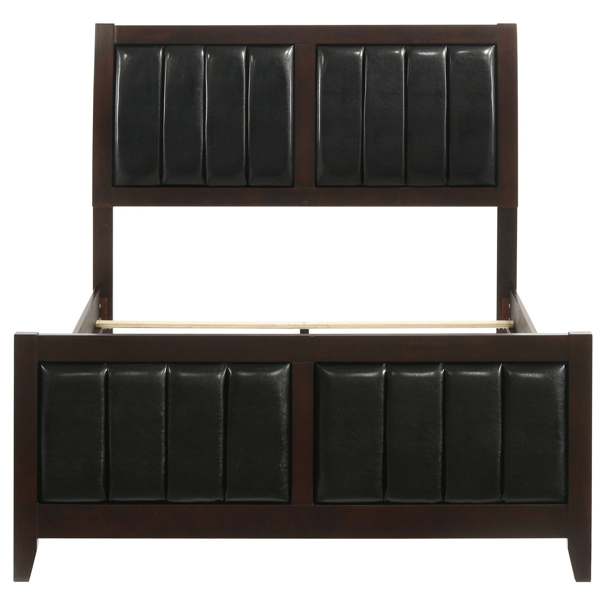 Full Panel Bed With Tufted Headboard Frame - Brown - Image 3