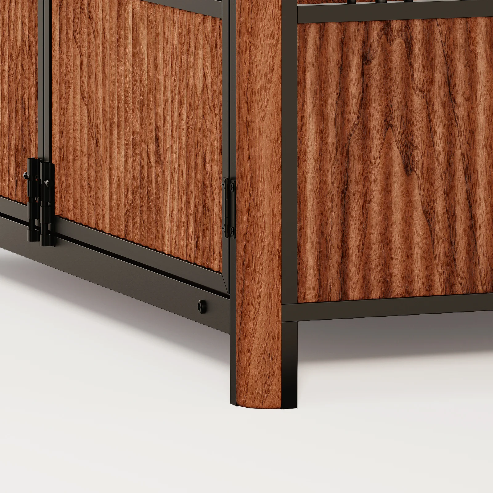 Furniture Dog Crate 43" Triple-Door Wood Kennel Walnut Finish - Image 23