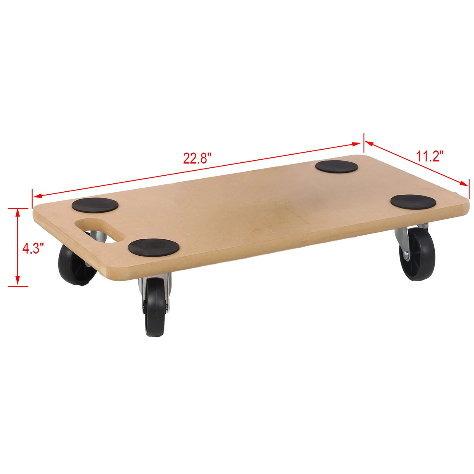Furniture Moving Dolly, Heavy Duty Wood Rolling Mover With Wheels For Piano Couch Fridge Heavy Items, Securely Holds 500 Lbs (Set of 4) - Natural - Image 9
