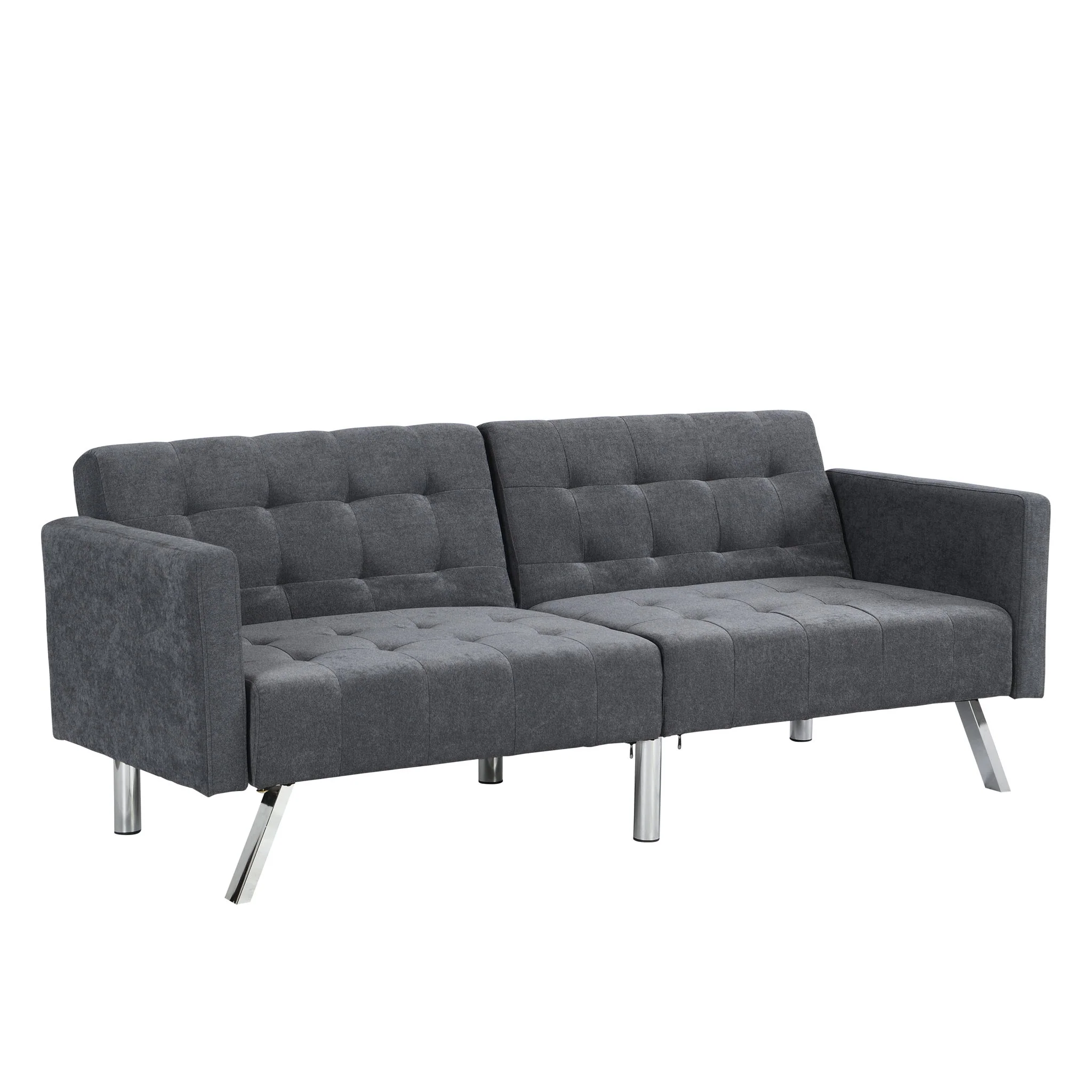 Futon Sofa Bed Convertible Folding Lounge Couch, Armrests - Image 6
