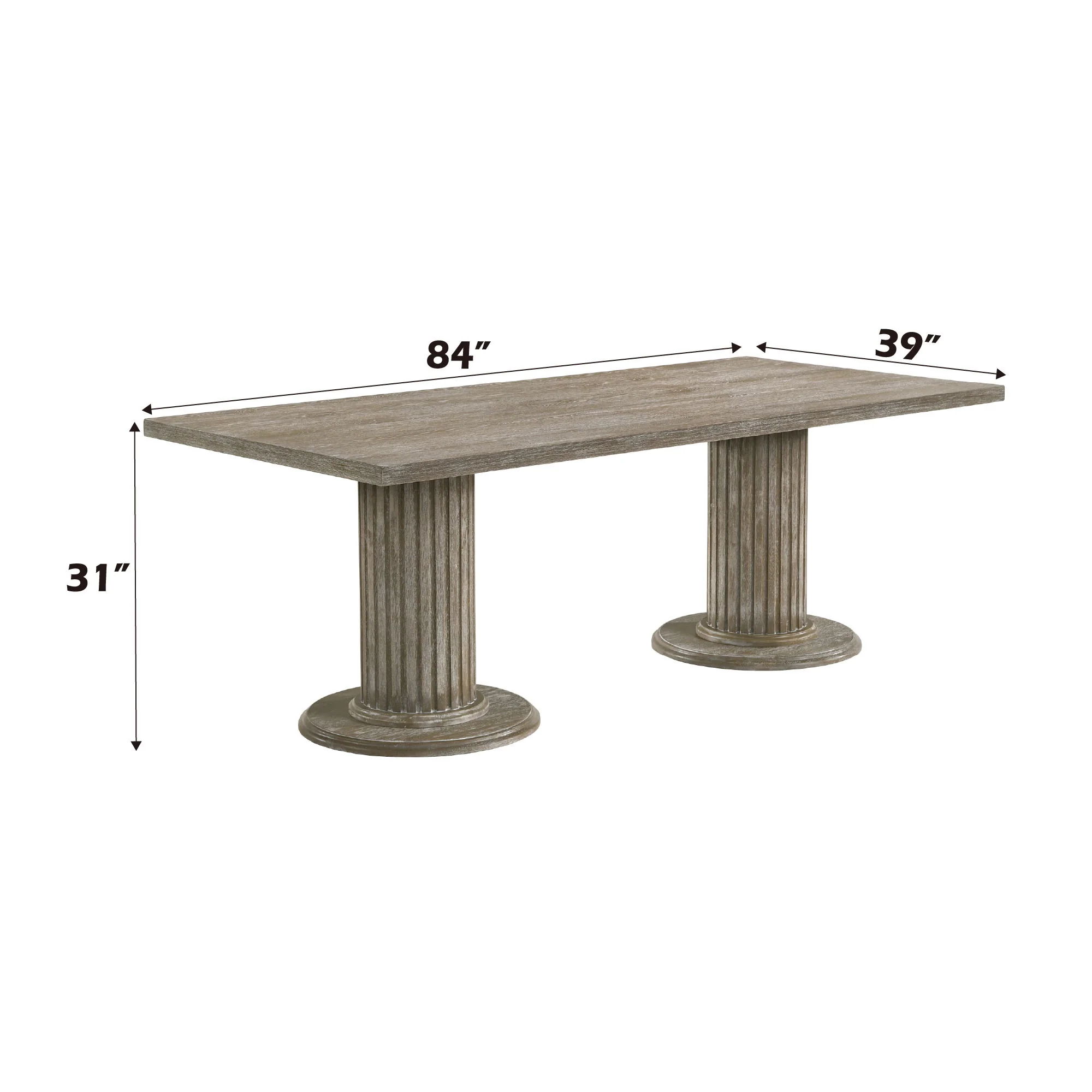 Gabrian - 7 Pieces Dining Room Set, Reclaimed - Beige / Gray - Image 7