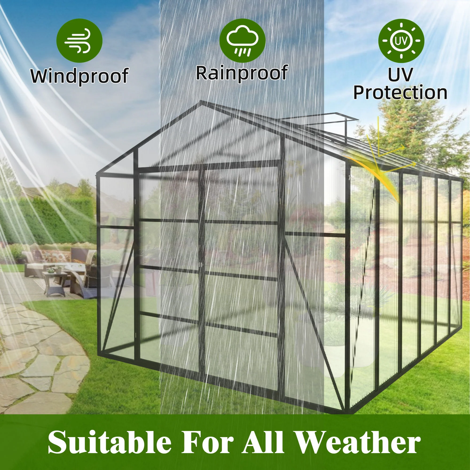 Gain Height Windproof Aluminum house With Raised Base - Image 9