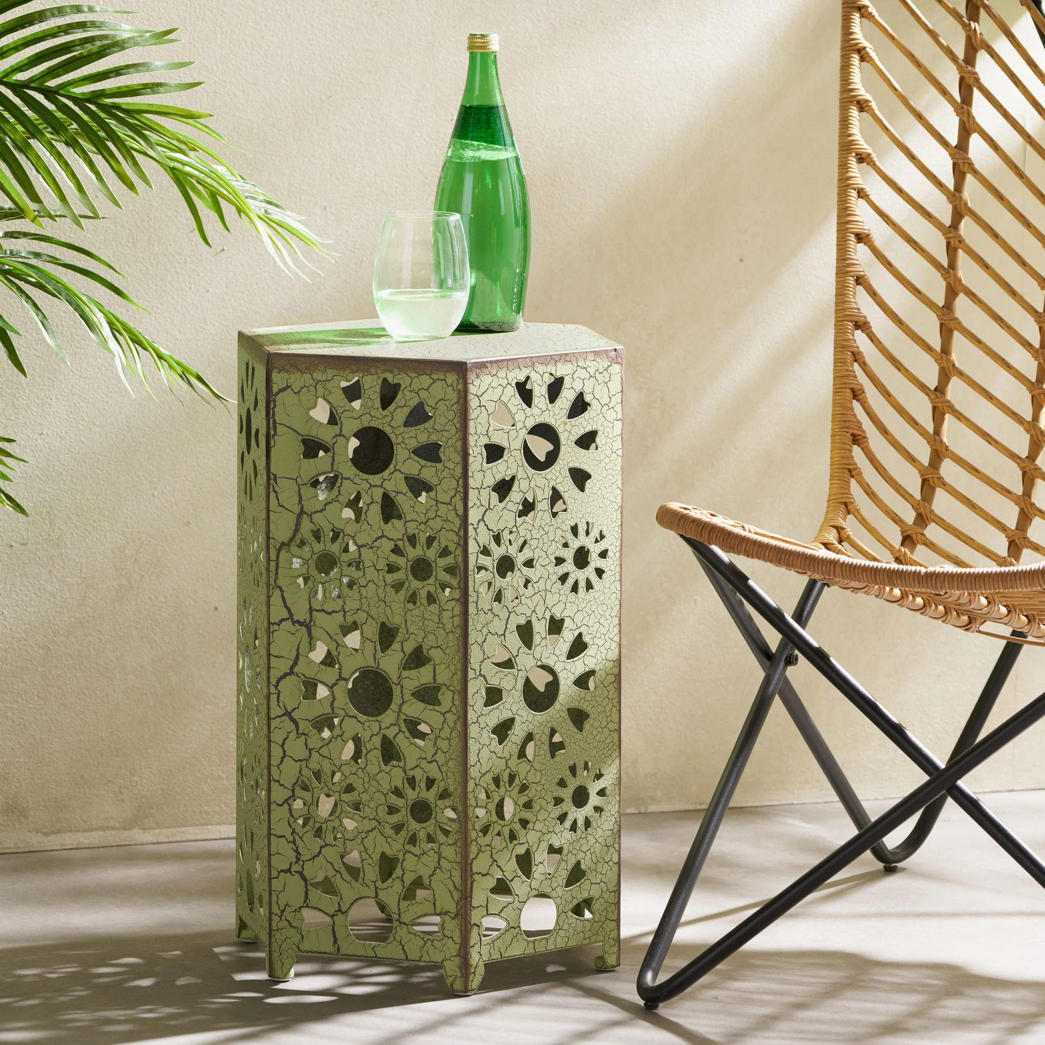 Galore - Side Table With Sunburst Cut Out Design - Image 8