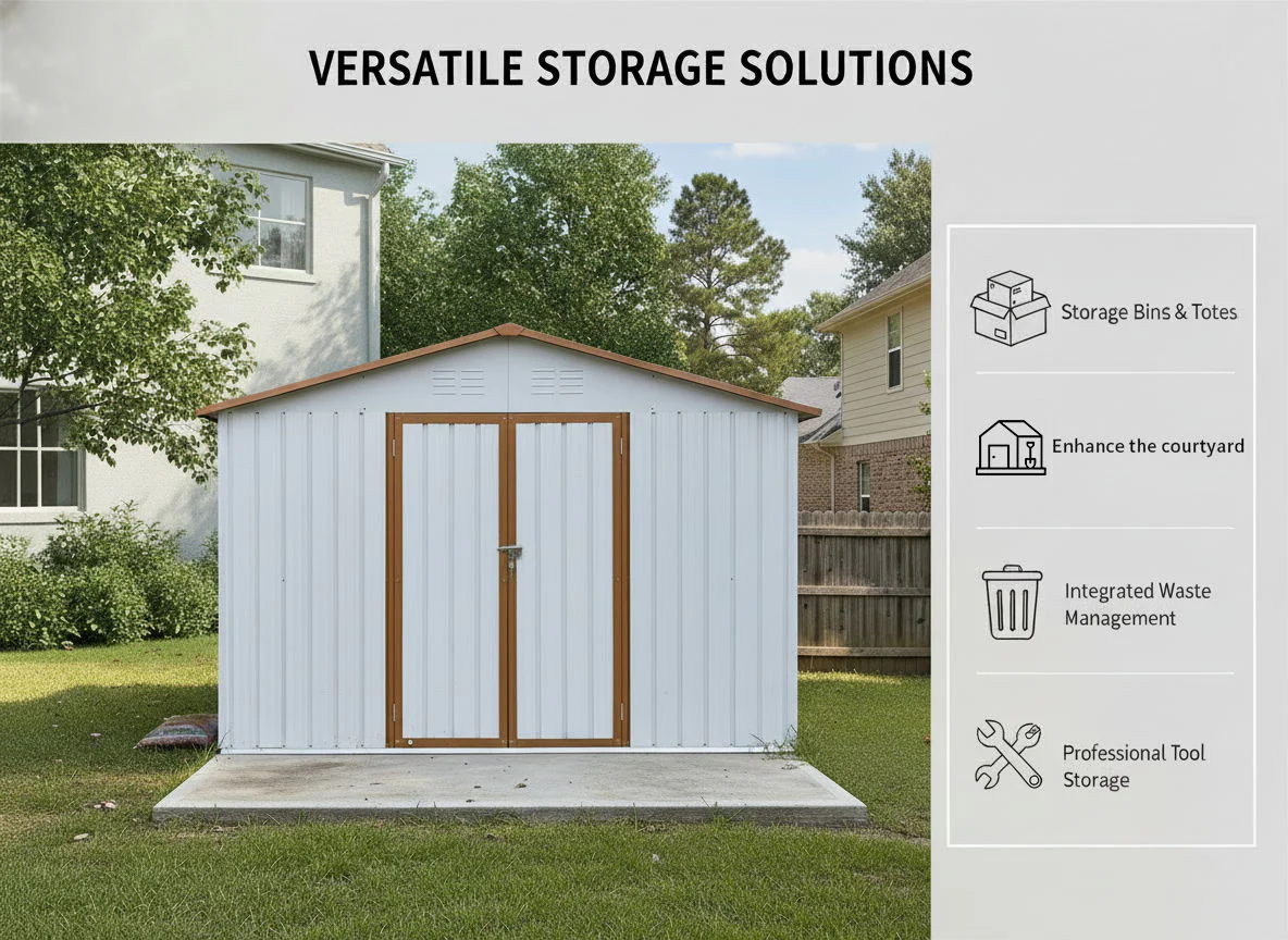 Garden Shed Outdoor Storage Building Waterproof Metal Frame 10x12ft - Image 10