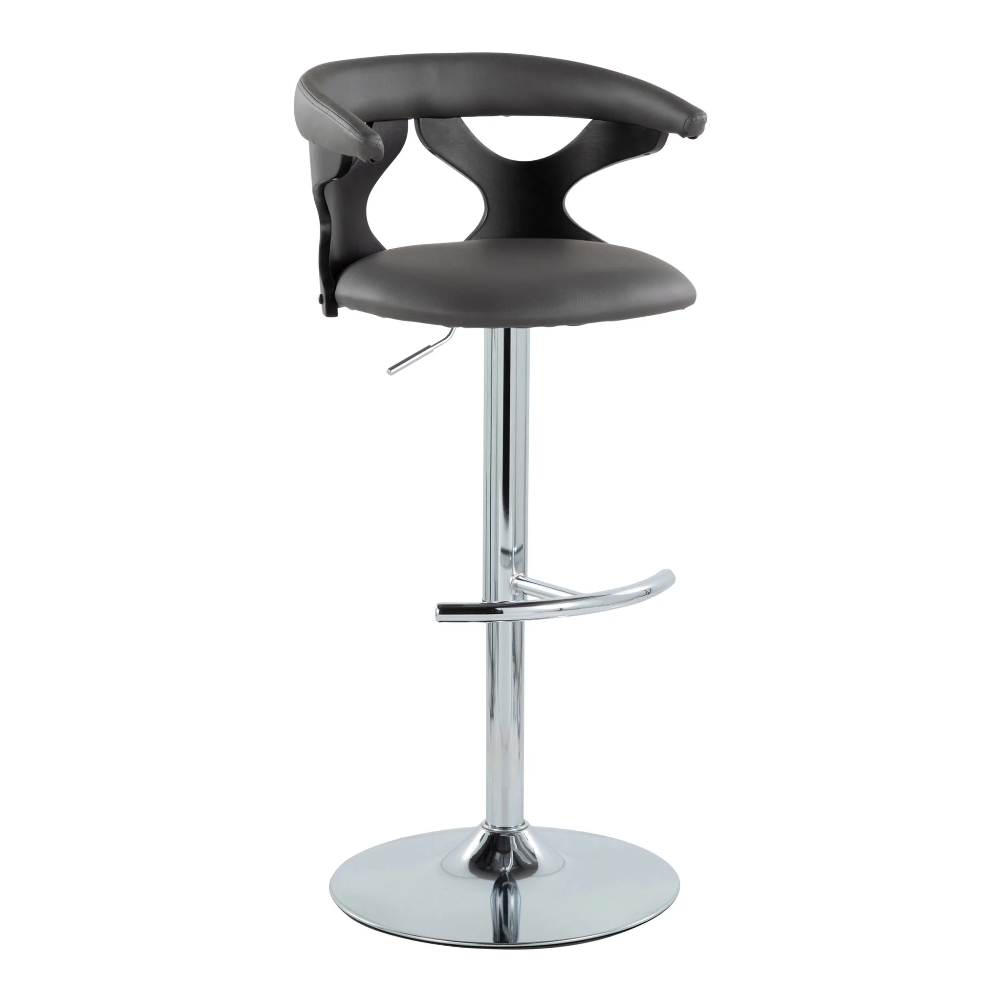 Gardenia - Contemporary Adjustable Barstool & Swivel, Rounded T Footrest (Set of 2) - Image 5