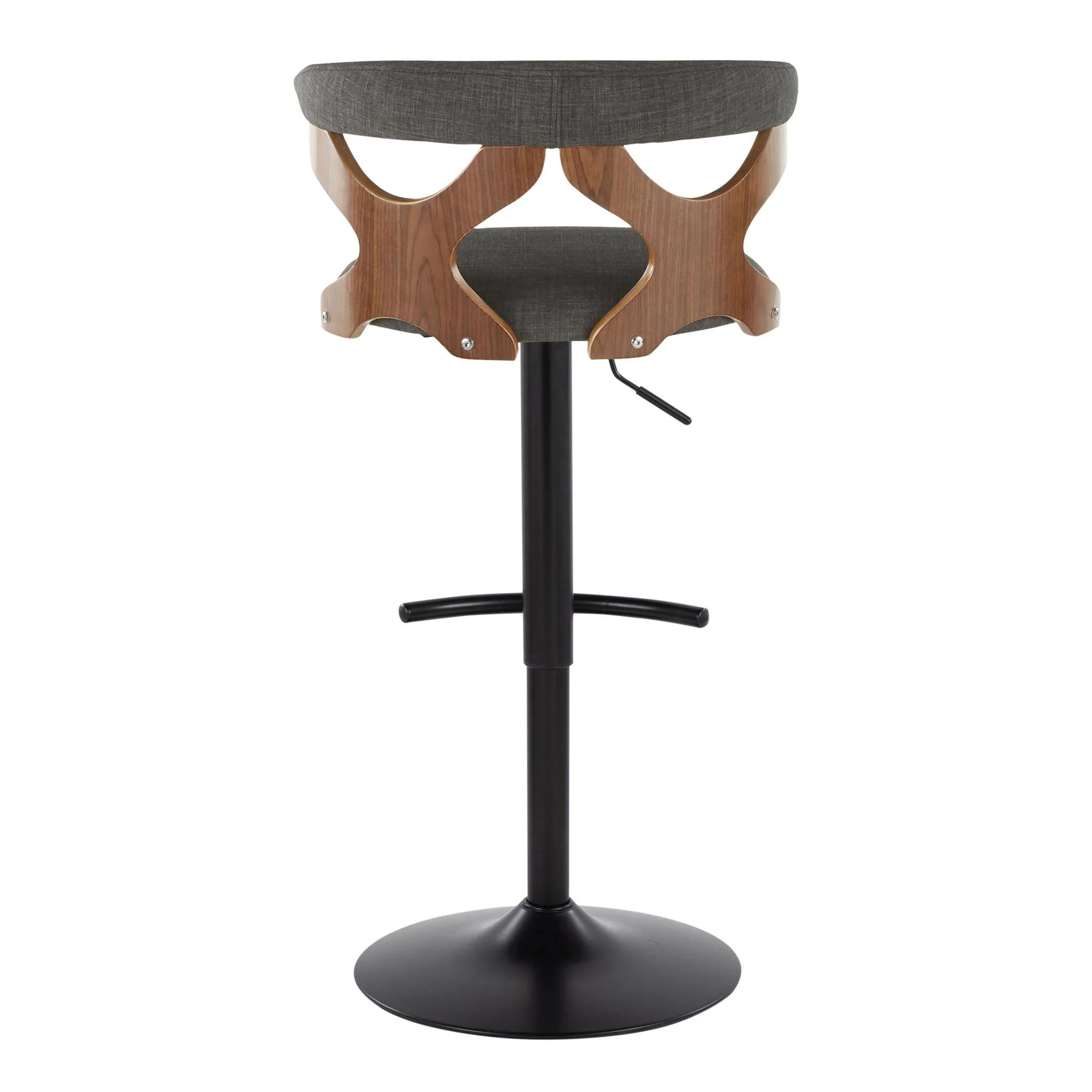 Gardenia - Contemporary Adjustable Barstool, Swivel With Rounded T Footrest (Set of 2) - Image 11