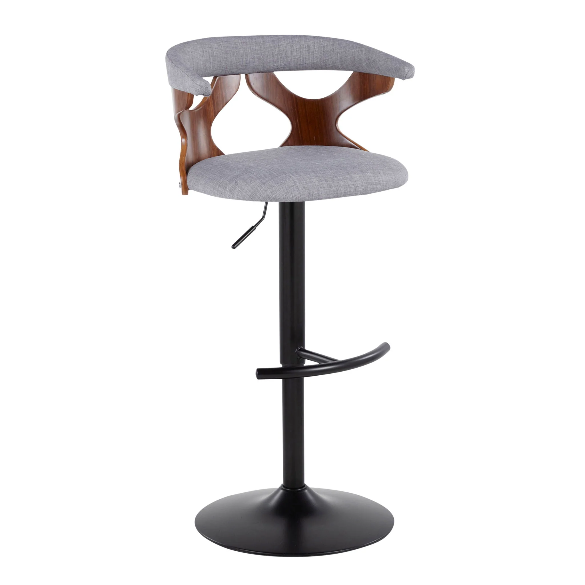 Gardenia - Contemporary Adjustable Barstool, Swivel With Rounded T Footrest (Set of 2) - Image 9