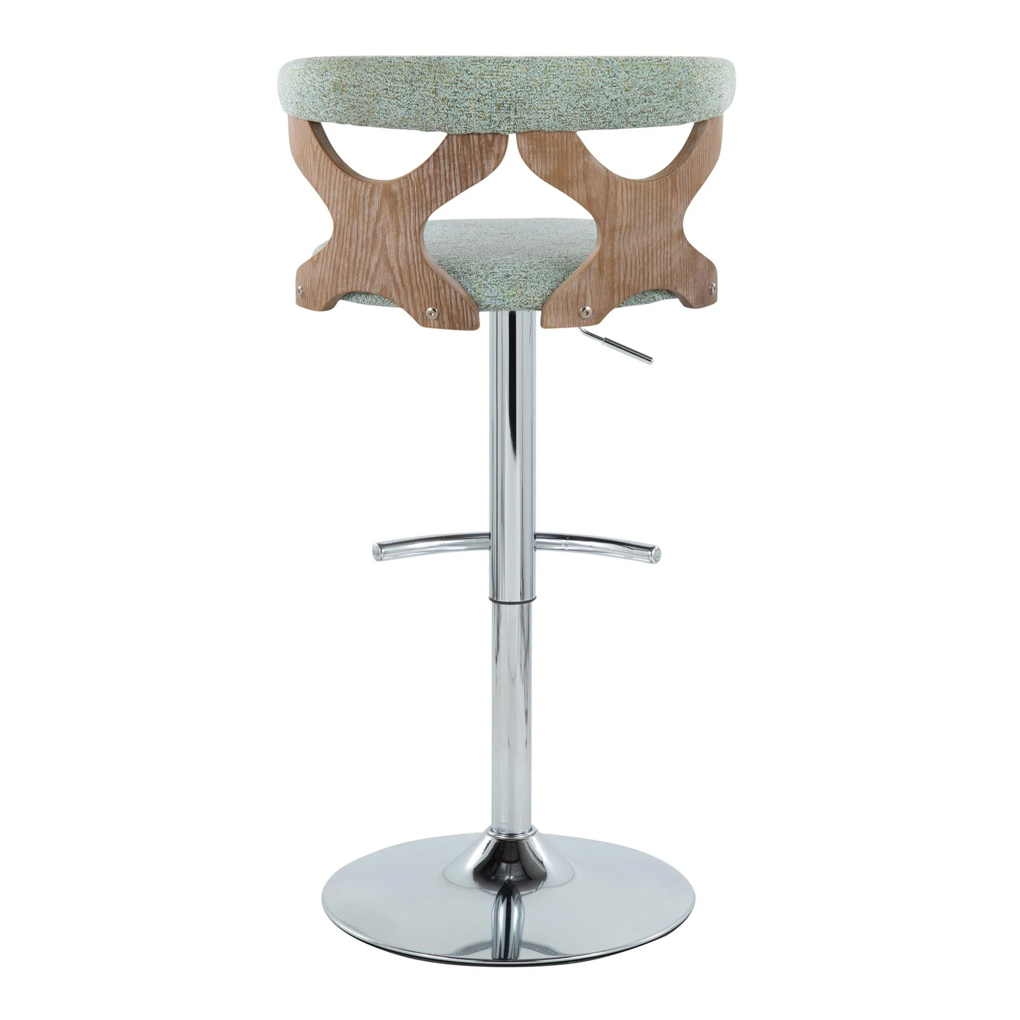 Gardenia - Contemporary Adjustable Barstool With Swivel / Rounded T Footrest (Set of 2) - Image 12
