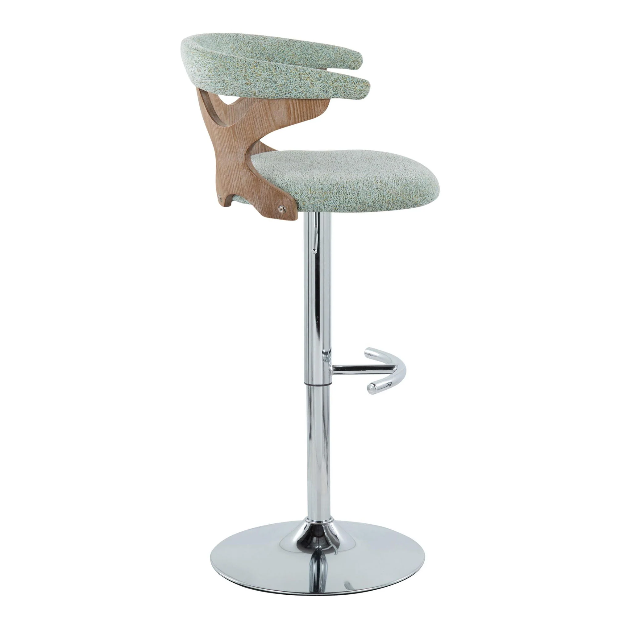 Gardenia - Contemporary Adjustable Barstool With Swivel / Rounded T Footrest (Set of 2) - Image 20