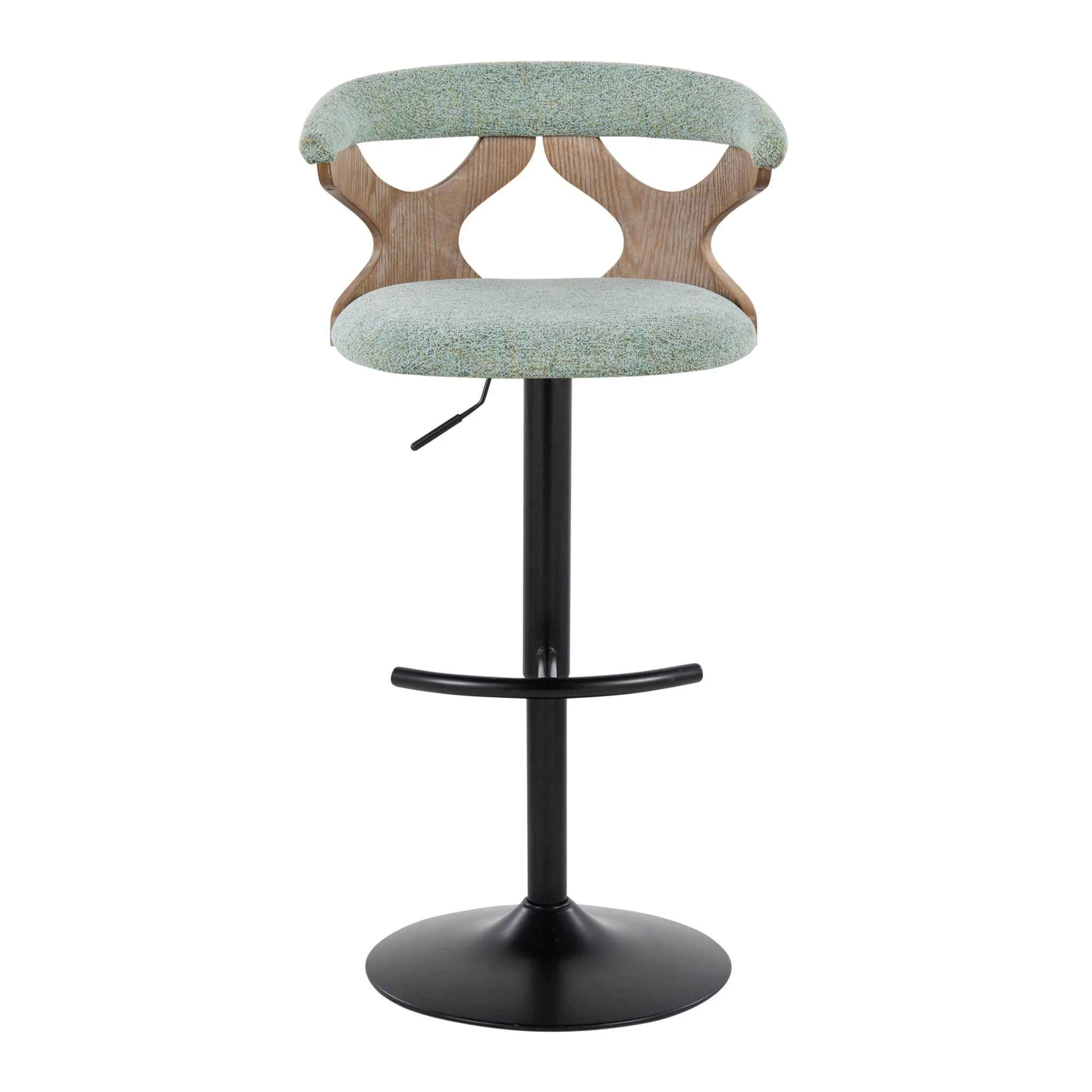 Gardenia - Contemporary Adjustable Barstool With Swivel With Rounded T Footrest (Set of 2) - Image 7