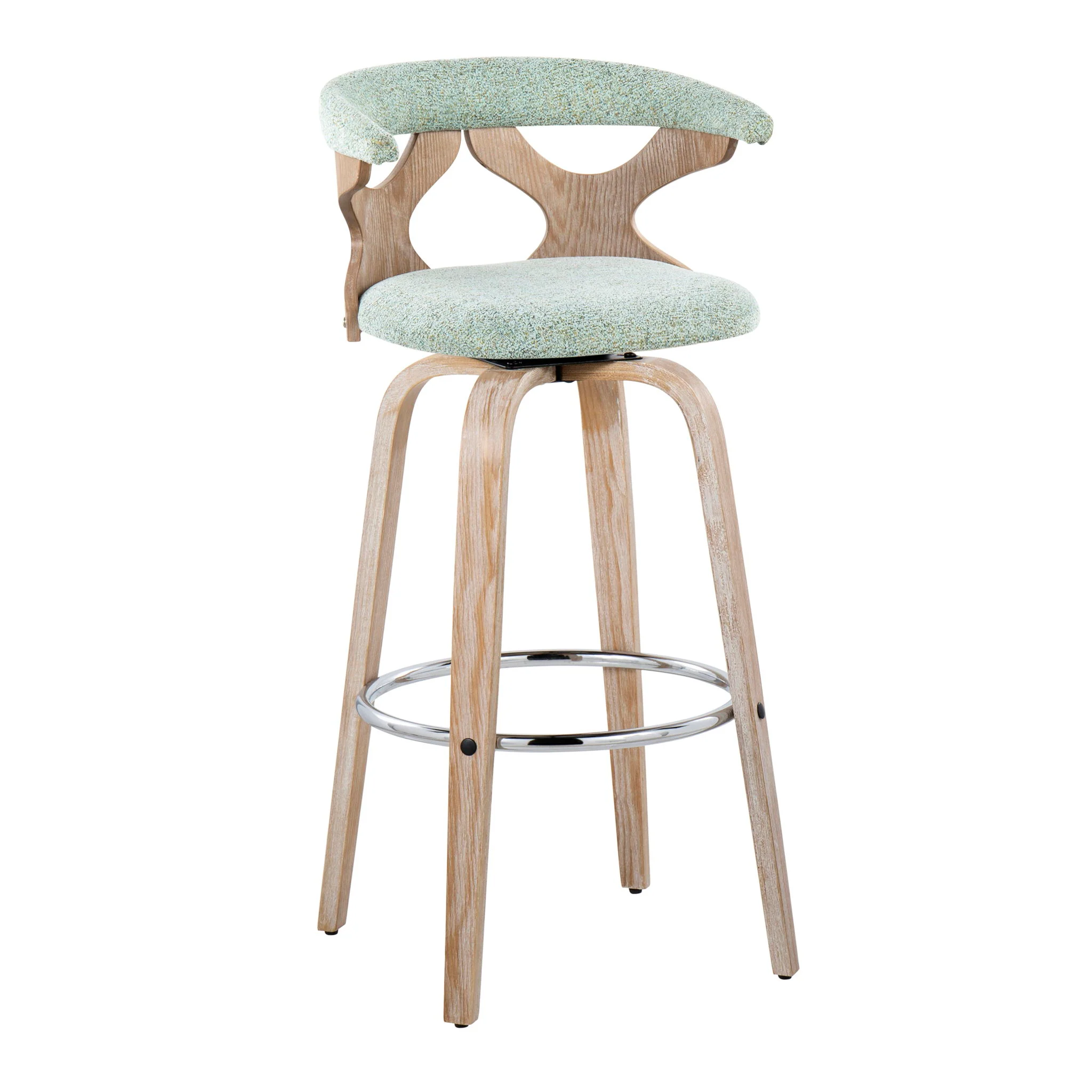 Gardenia - Contemporary Fixed Height Barstool With Swivel With Round Footrest (Set of 2) - Image 25