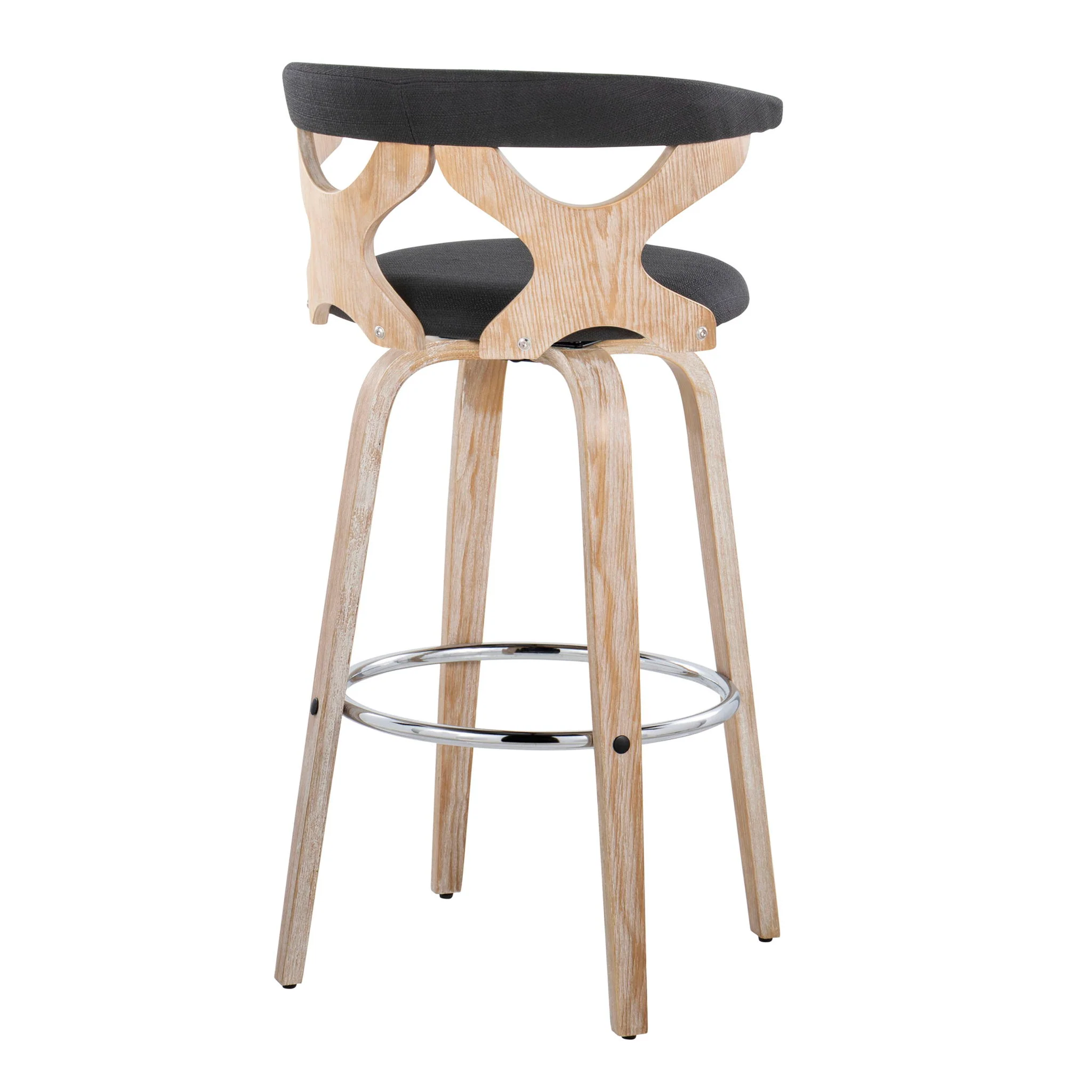 Gardenia - Contemporary Fixed Height Barstool With Swivel With Round Footrest (Set of 2) - Image 6
