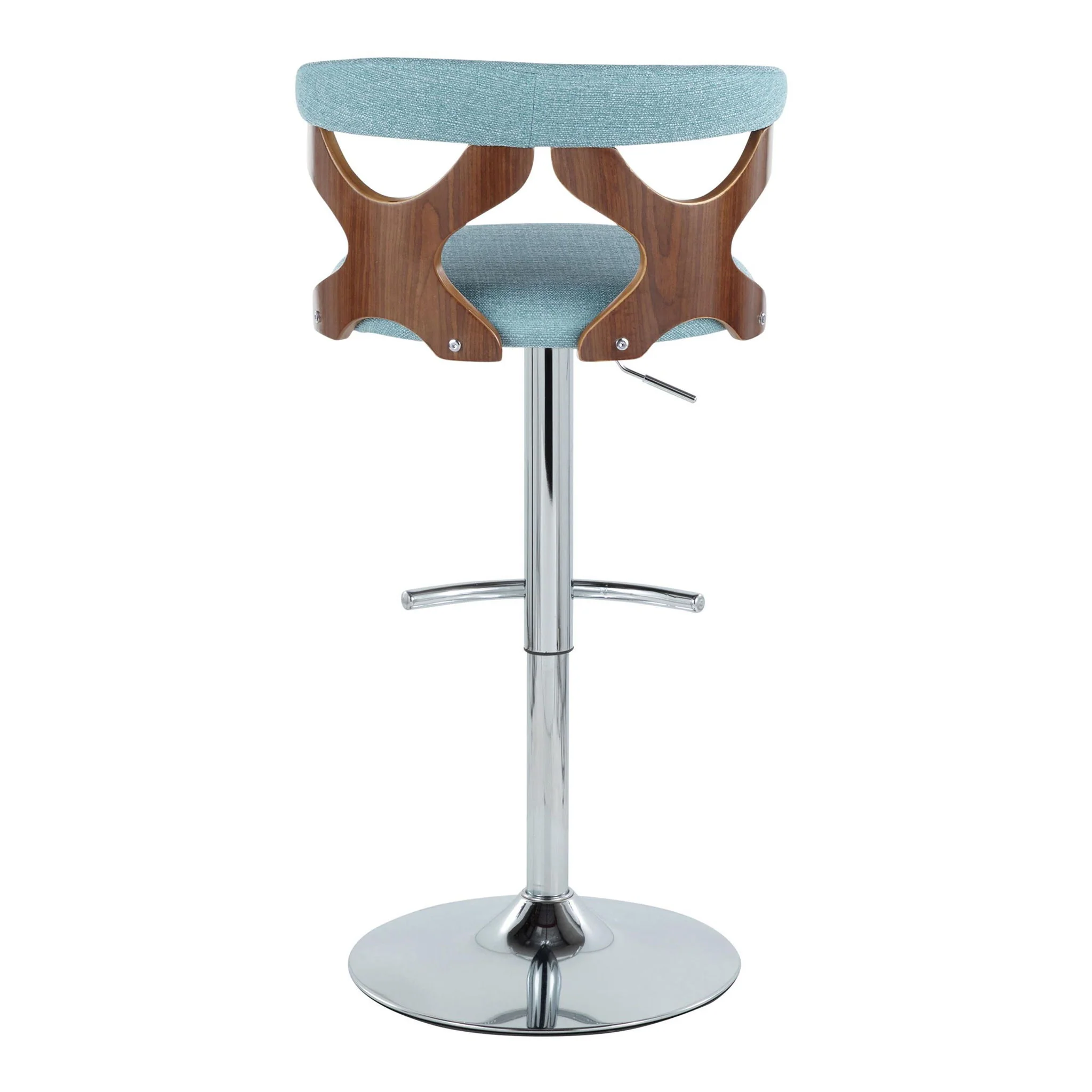 Gardenia - Mid Century Modern Adjustable Barstool With Swivel With Rounded T Footrest (Set of 2) - Image 17