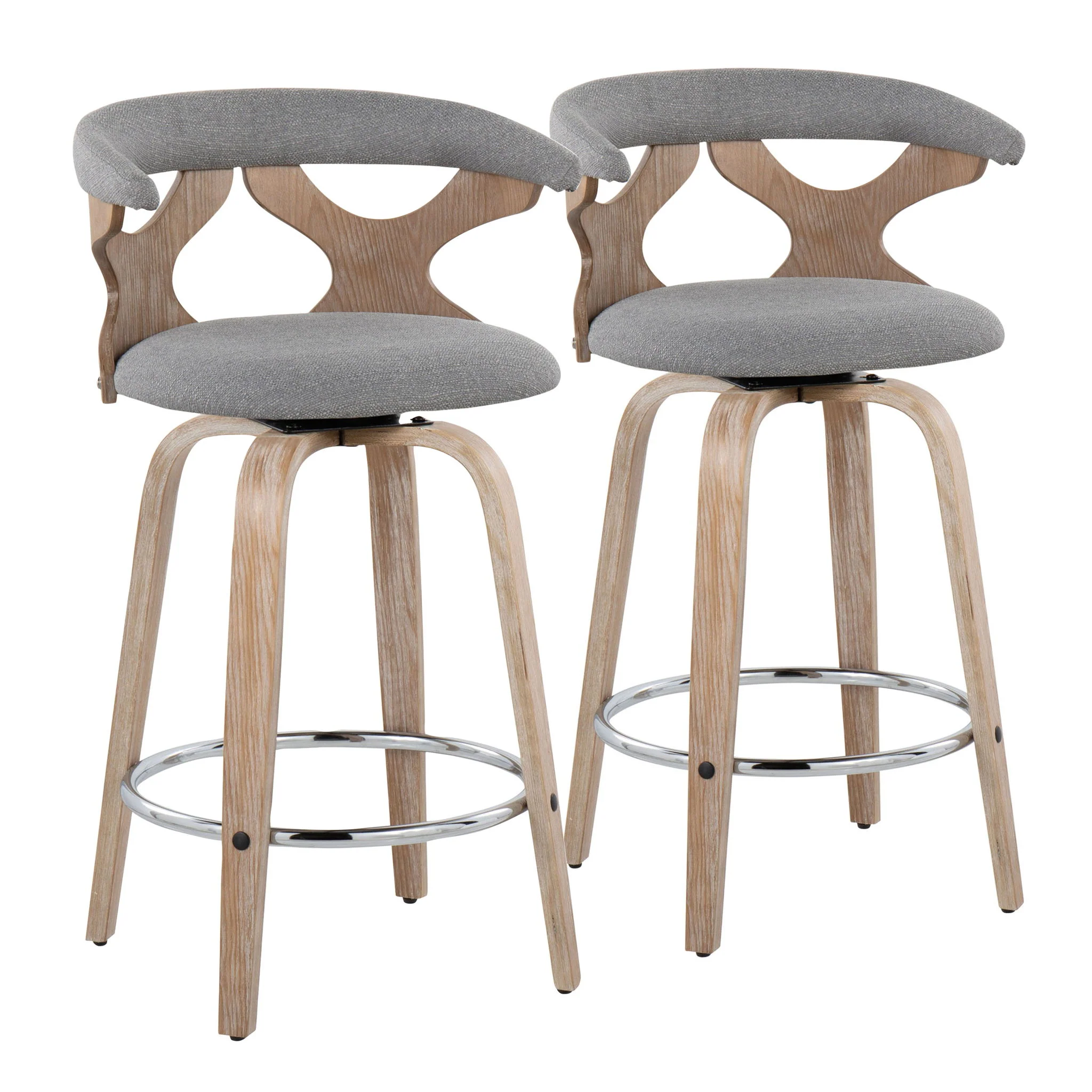 Gardenia - Mid Century Modern Fixed Height Counter Stool With Swivel (Set of 2) - Image 6