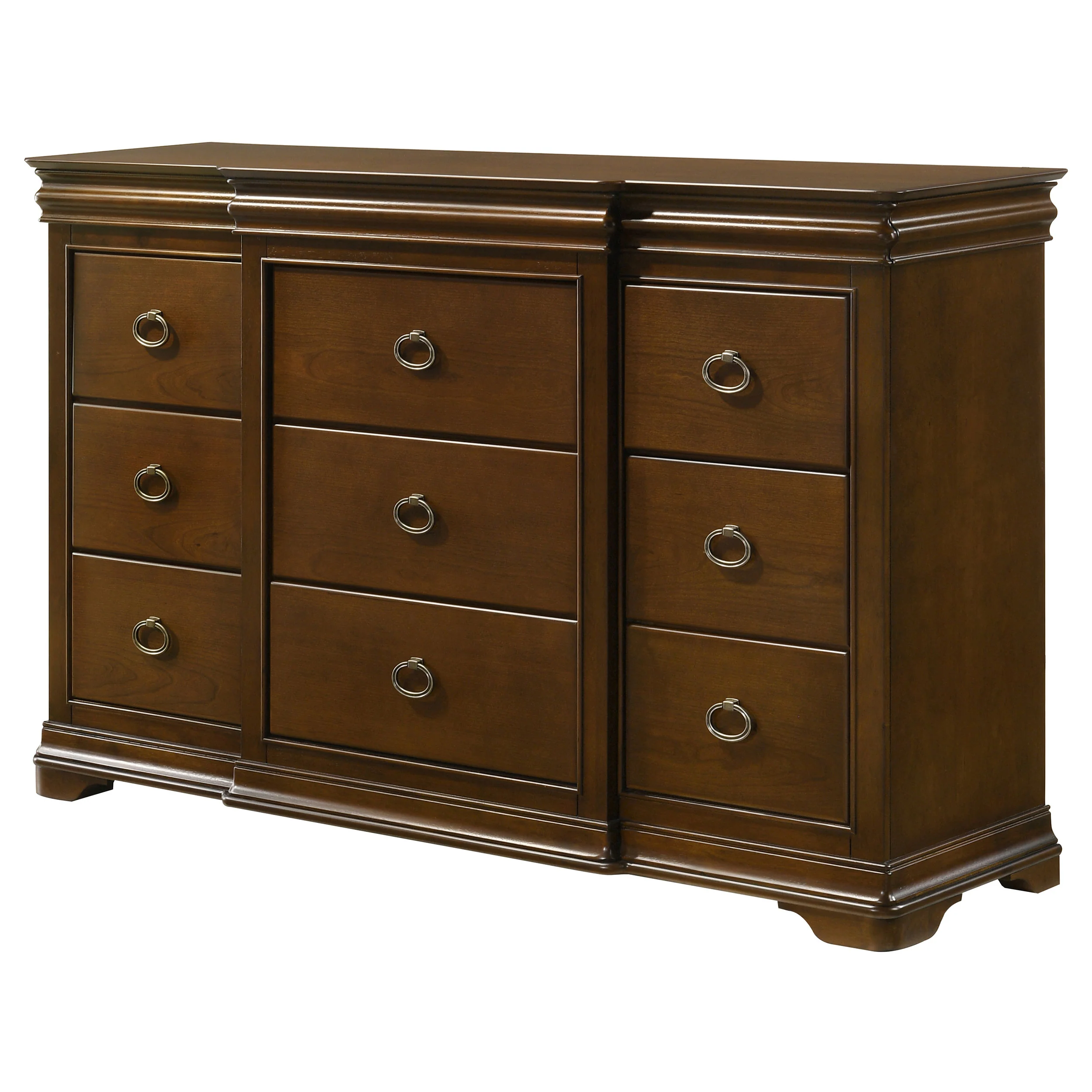 Garland 9-Drawer Bedroom Dresser in Brown Cherry - Image 4