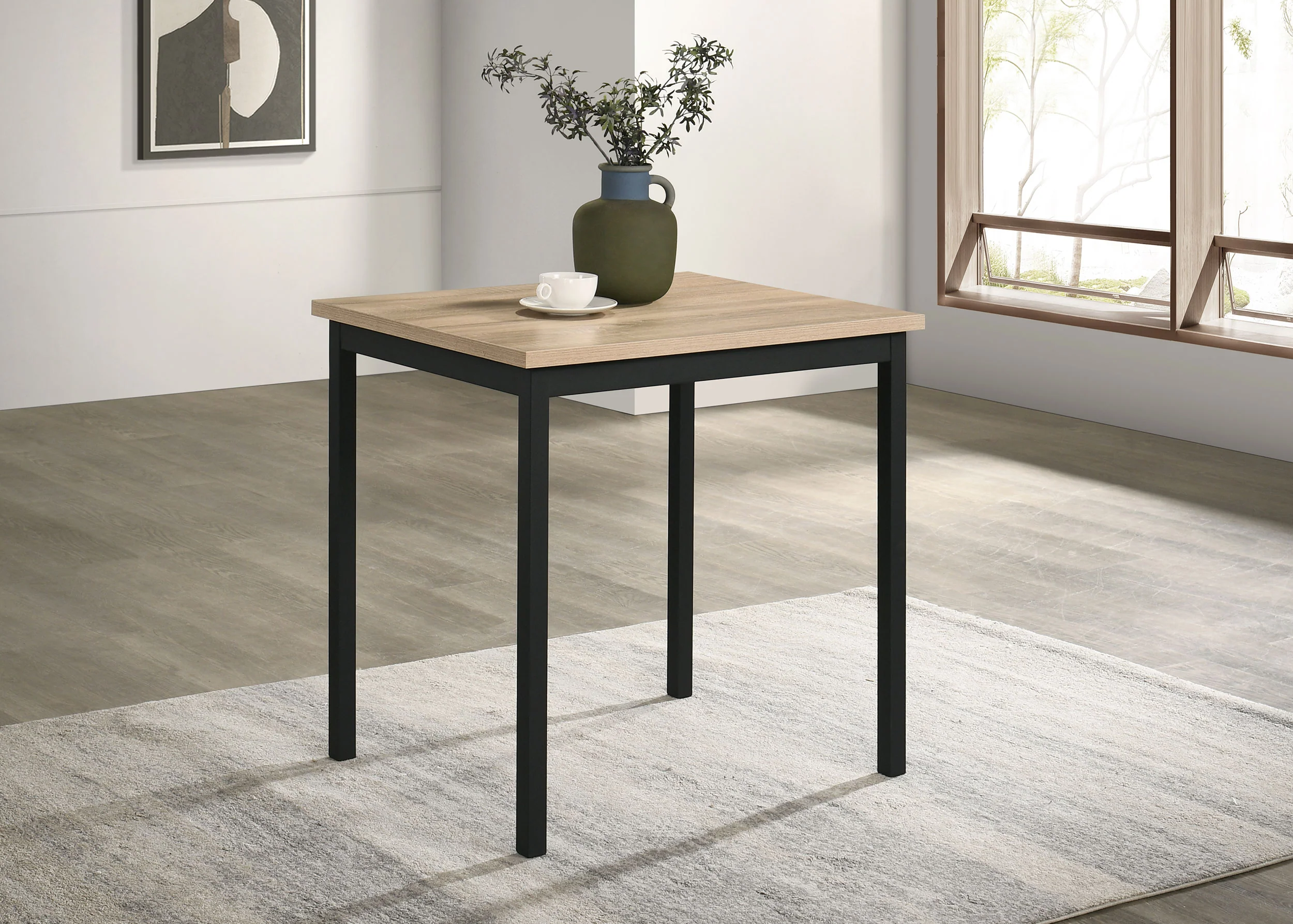 Garza Space Saving Rectangular Dining Table in Greige Oak - Image 5
