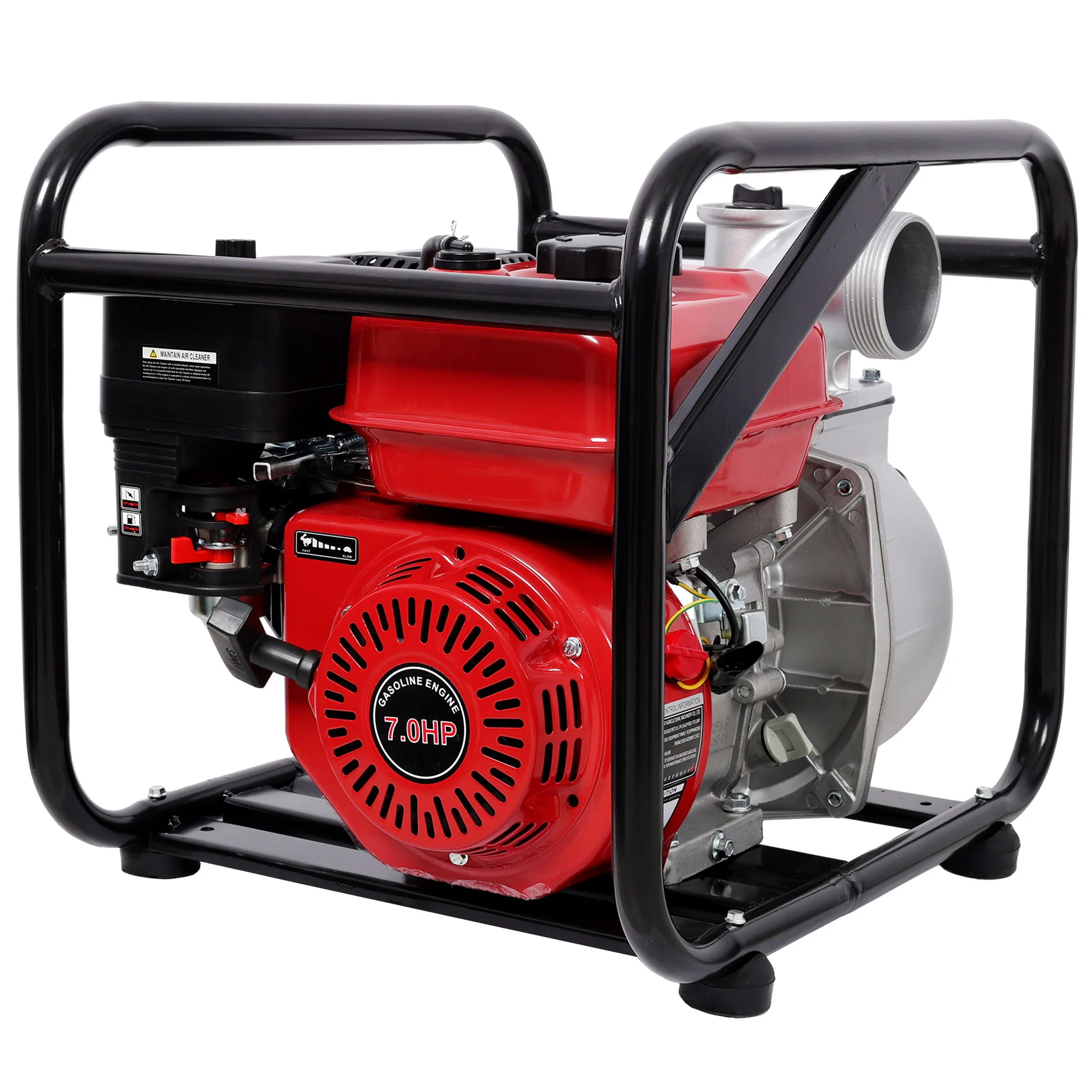 Gasoline Powered Water Pump 3" Inlet & Outlet, 264Gpm Flow, 7Hp Engine - Black / Red - Image 5