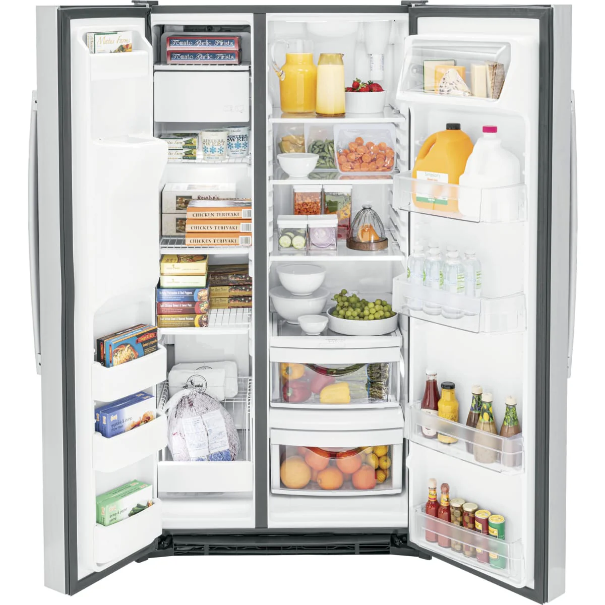 GE 25.3 cu. ft. Side-By-Side Refrigerator in Fingerprint Resistant Stainless Steel - Image 5