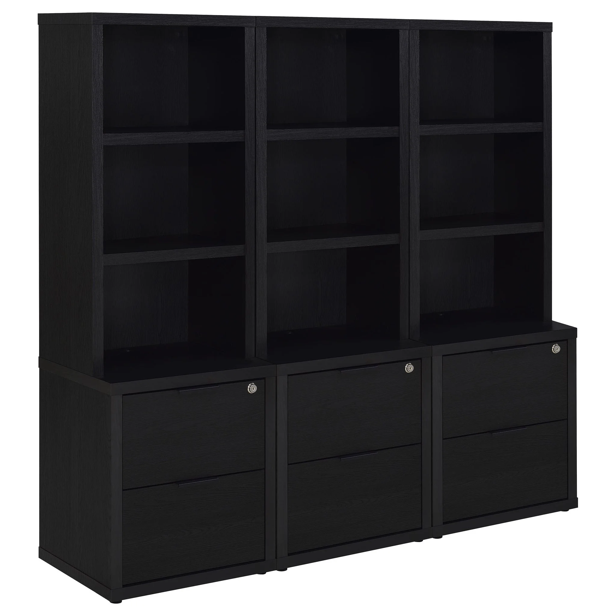 Geary - 3 Piece Wall Unit Bookcase Set With USB Storage - Image 2