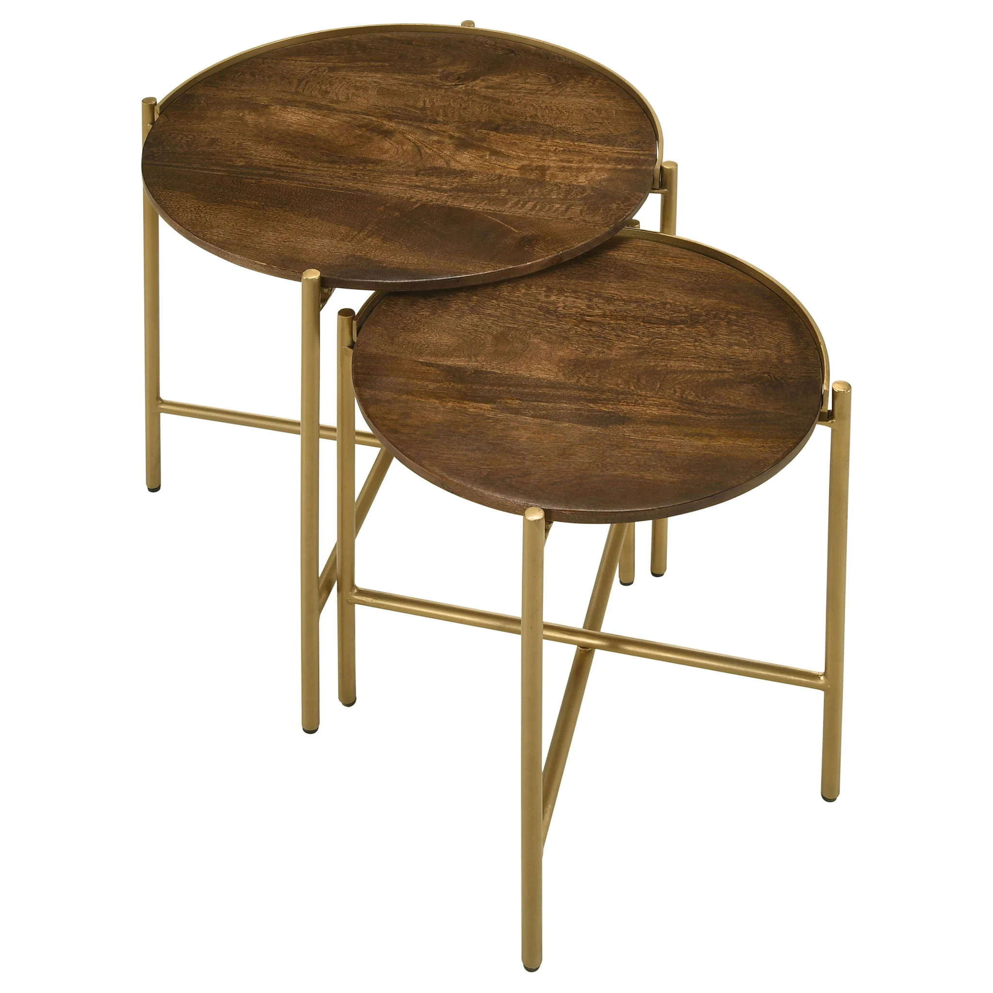 Genevieve - 2 Piece Round Nesting Table - Gold - Image 7