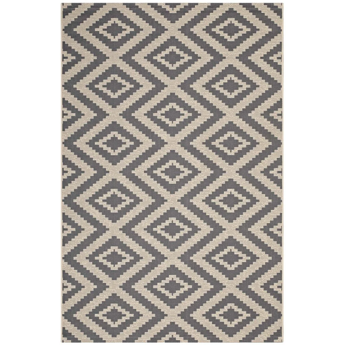 Geometric Diamond Trellis Indoor Outdoor Area Rug - Durable Modern Accent Rug