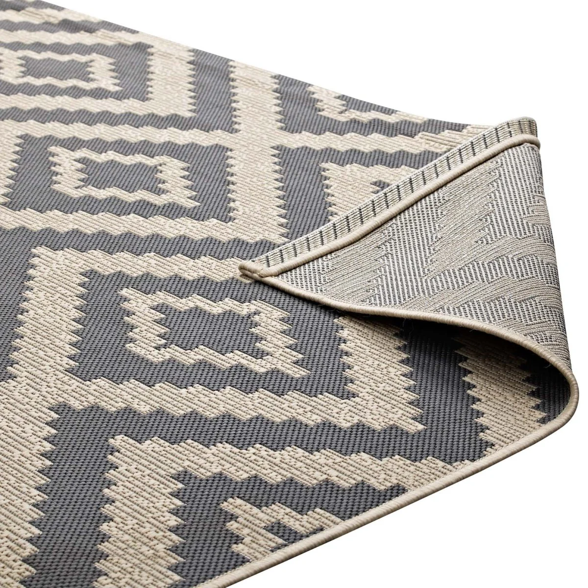 Geometric Diamond Trellis Indoor Outdoor Area Rug - Durable Modern Accent Rug - Image 12