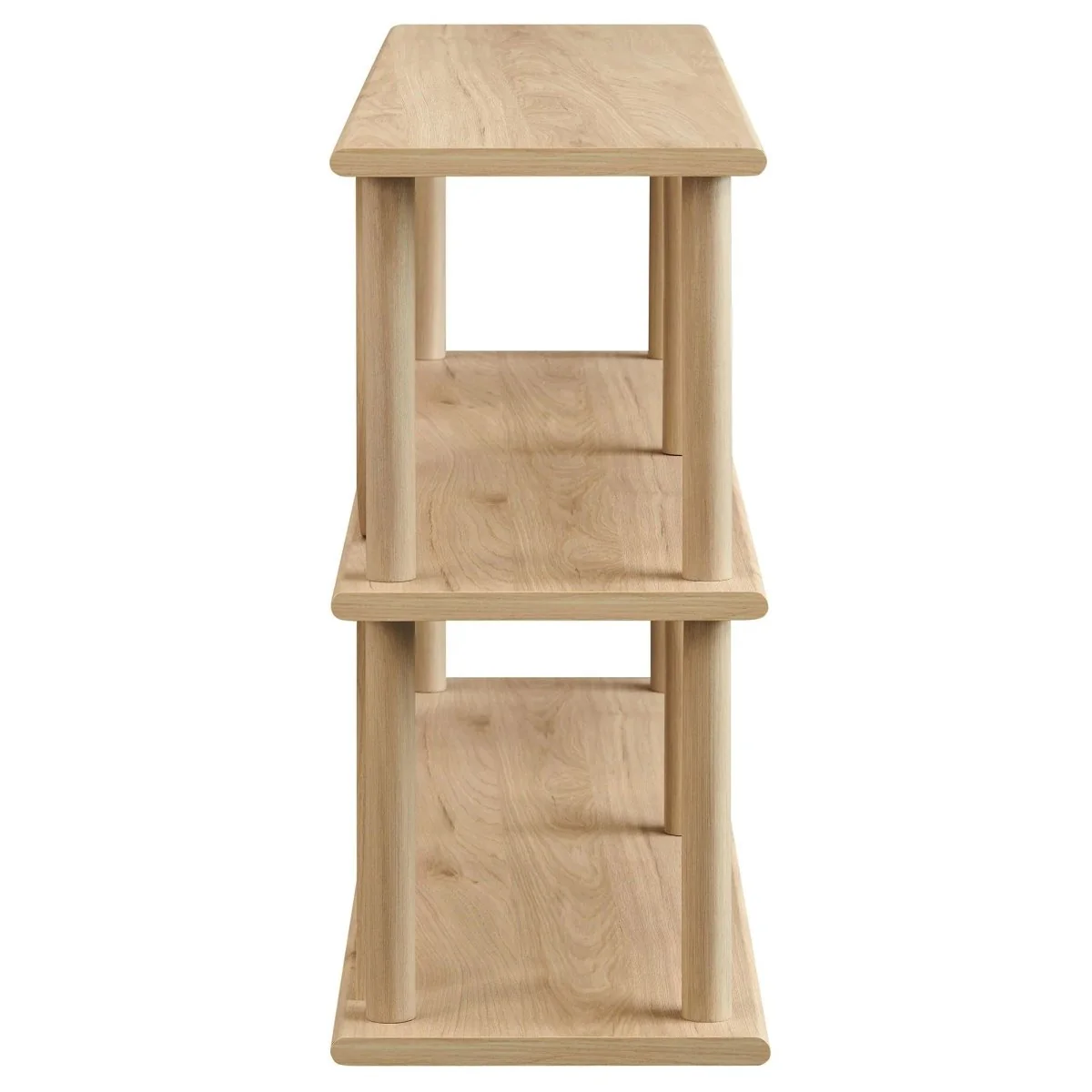 Geometric Wood Console Table with Open Shelves – 55 Inch - Image 6