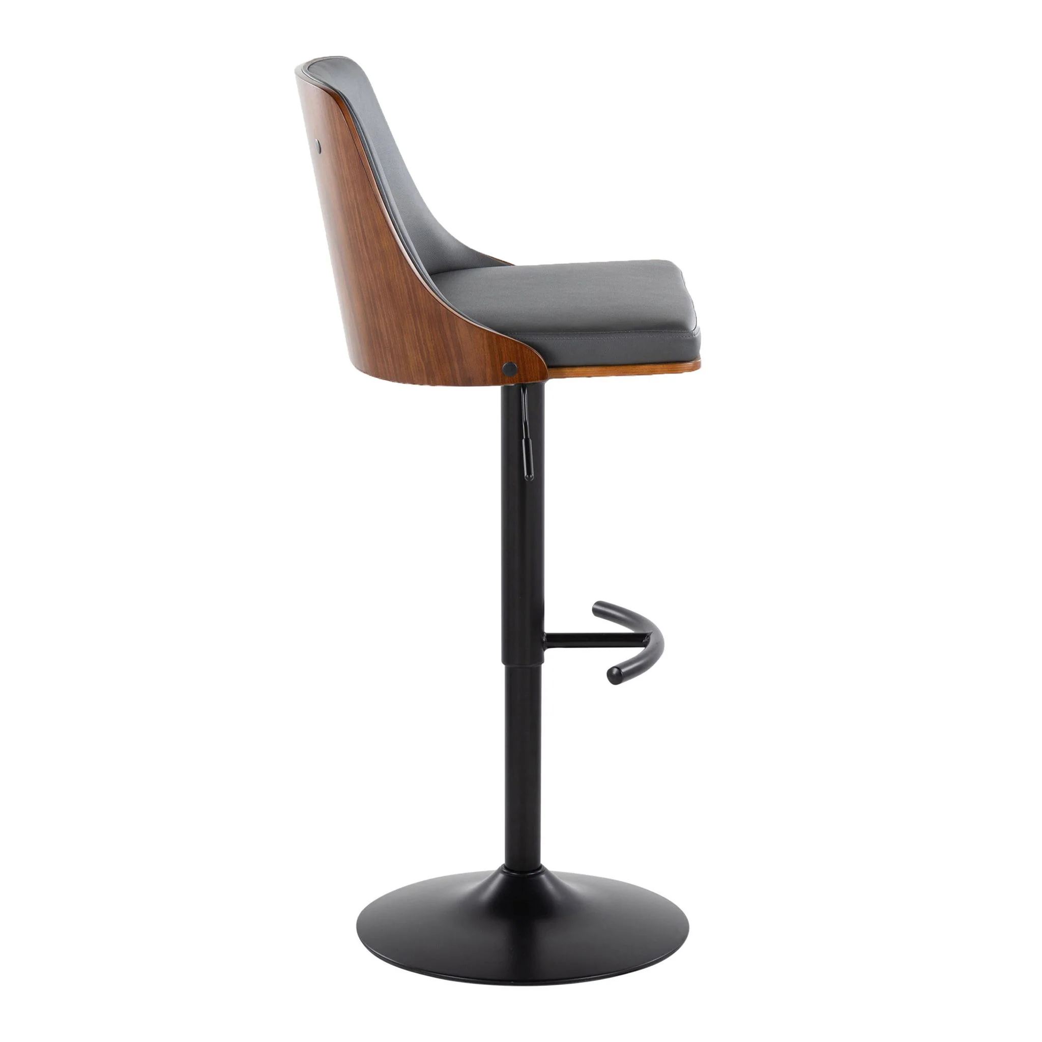 Gianna - Mid Century Modern Adjustable Barstool, Swivel With Rounded T Footrest (Set of 2) - Image 13