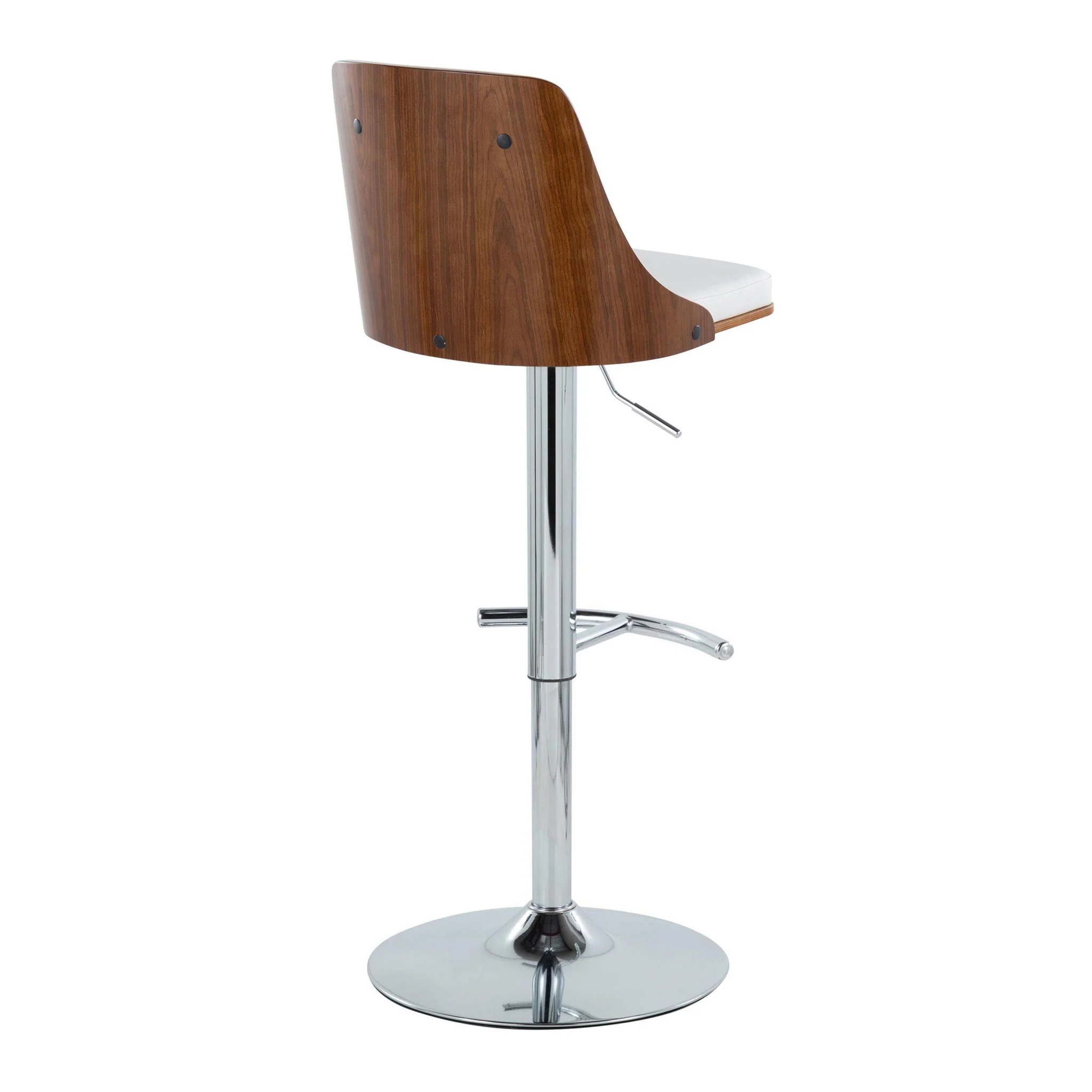 Gianna - Mid Century Modern Adjustable Barstool With Swivel With Rounded T Footrest (Set of 2) - Image 11