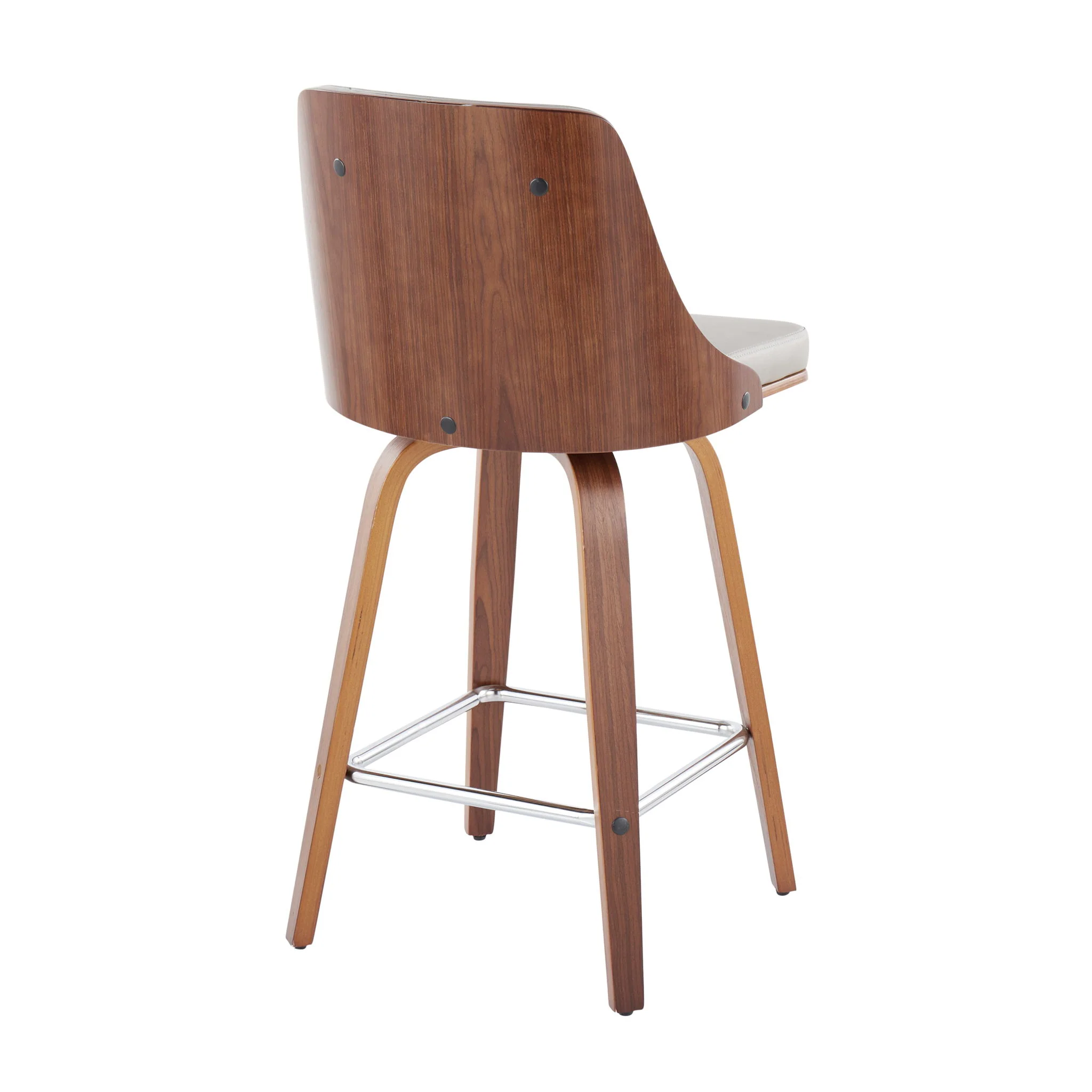 Gianna - Mid Century Modern Fixed Height Counter Stool With Swivel With Square Footrest (Set of 2) - Image 19