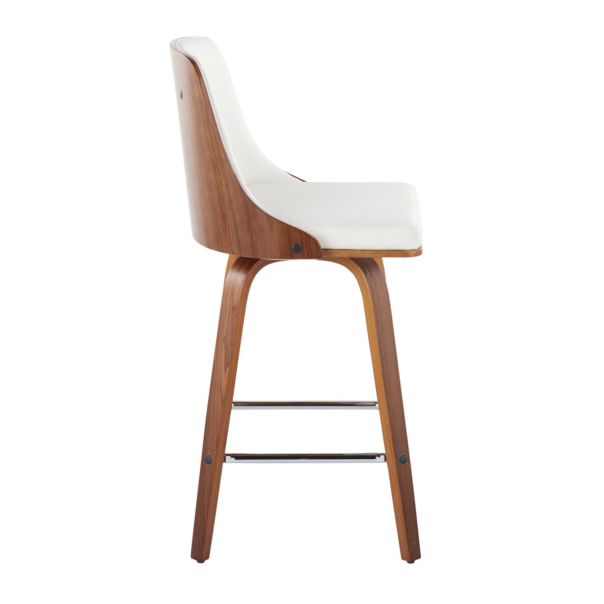 Gianna - Mid Century Modern Fixed Height Counter Stool With Swivel With Square Footrest (Set of 2) - Image 6