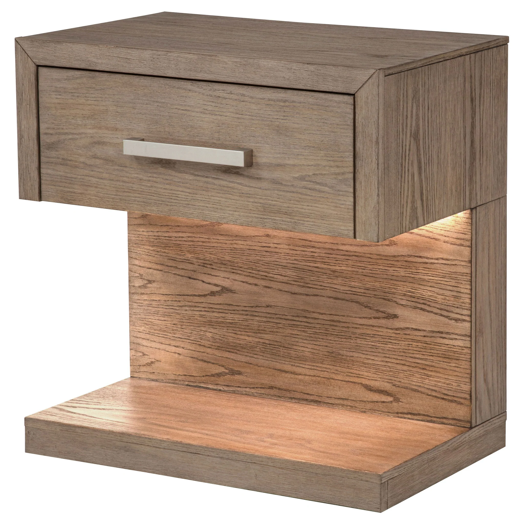 Gibbons - 1 Drawer Nightstand With LED Light - Brown - Image 6
