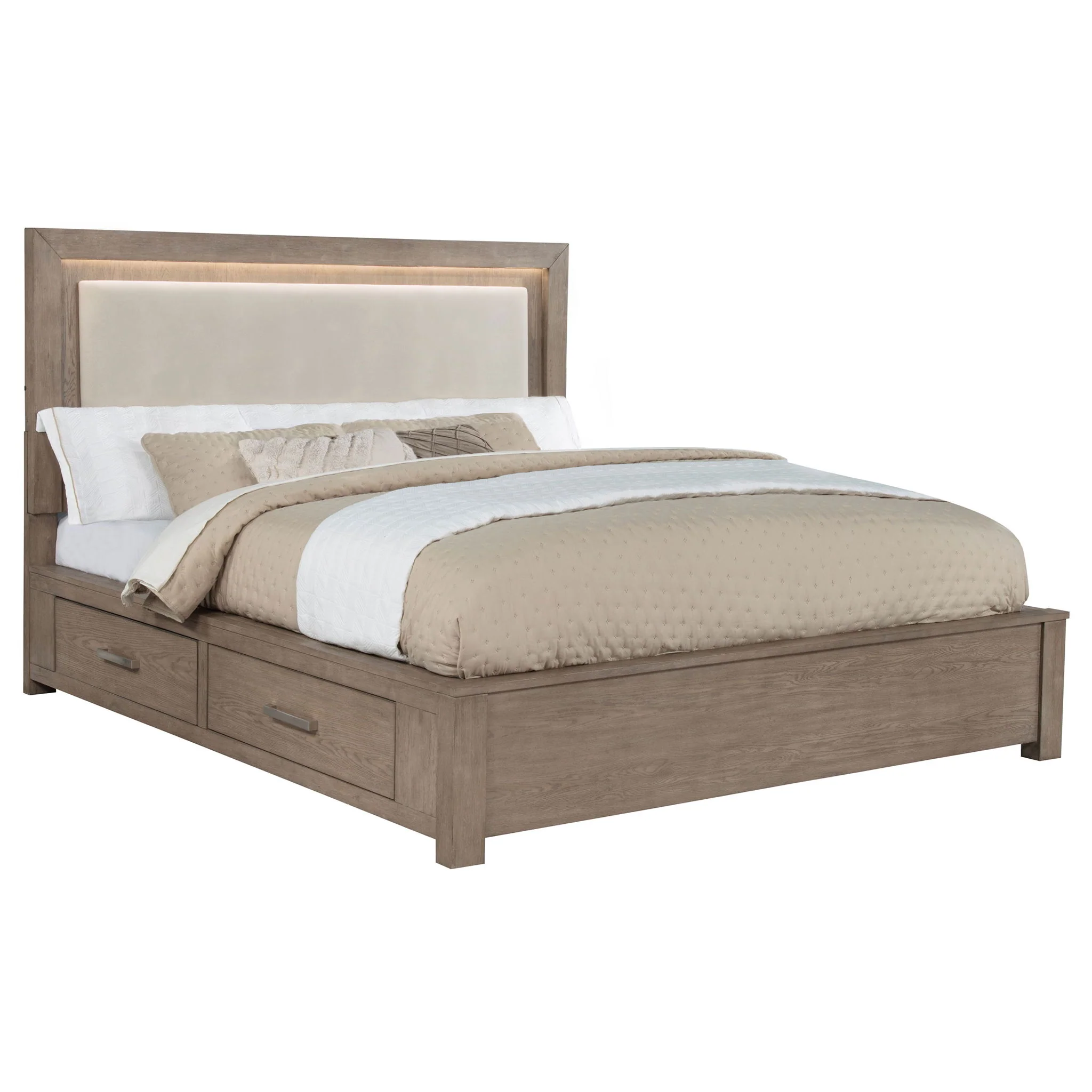 Gibbons - LED Storage Bed With Upholstered Headboard - Image 7