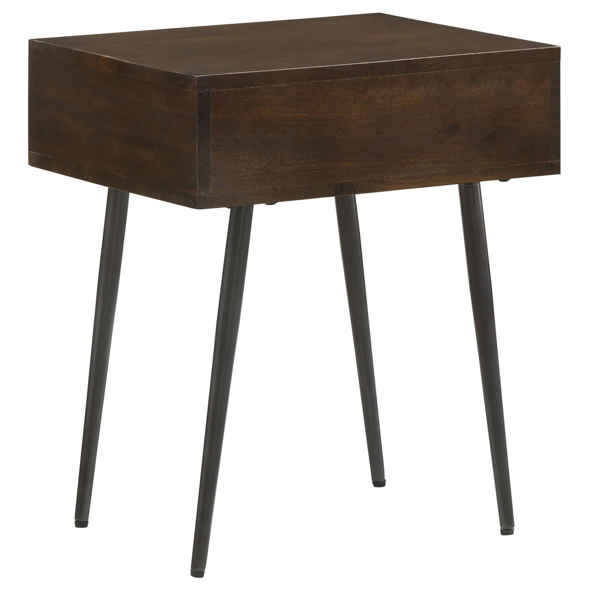 Gibson - Coffee 1 Drawer Rectangular Side Table With Angled Legs - Coffee - Image 5
