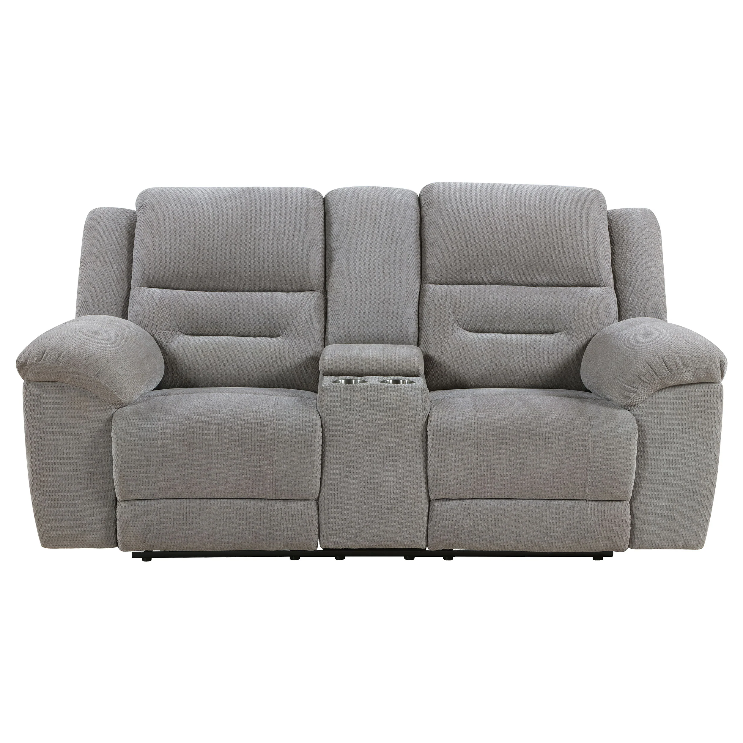 Gilson Chenille Upholstered Reclining Loveseat Grey - Image 3
