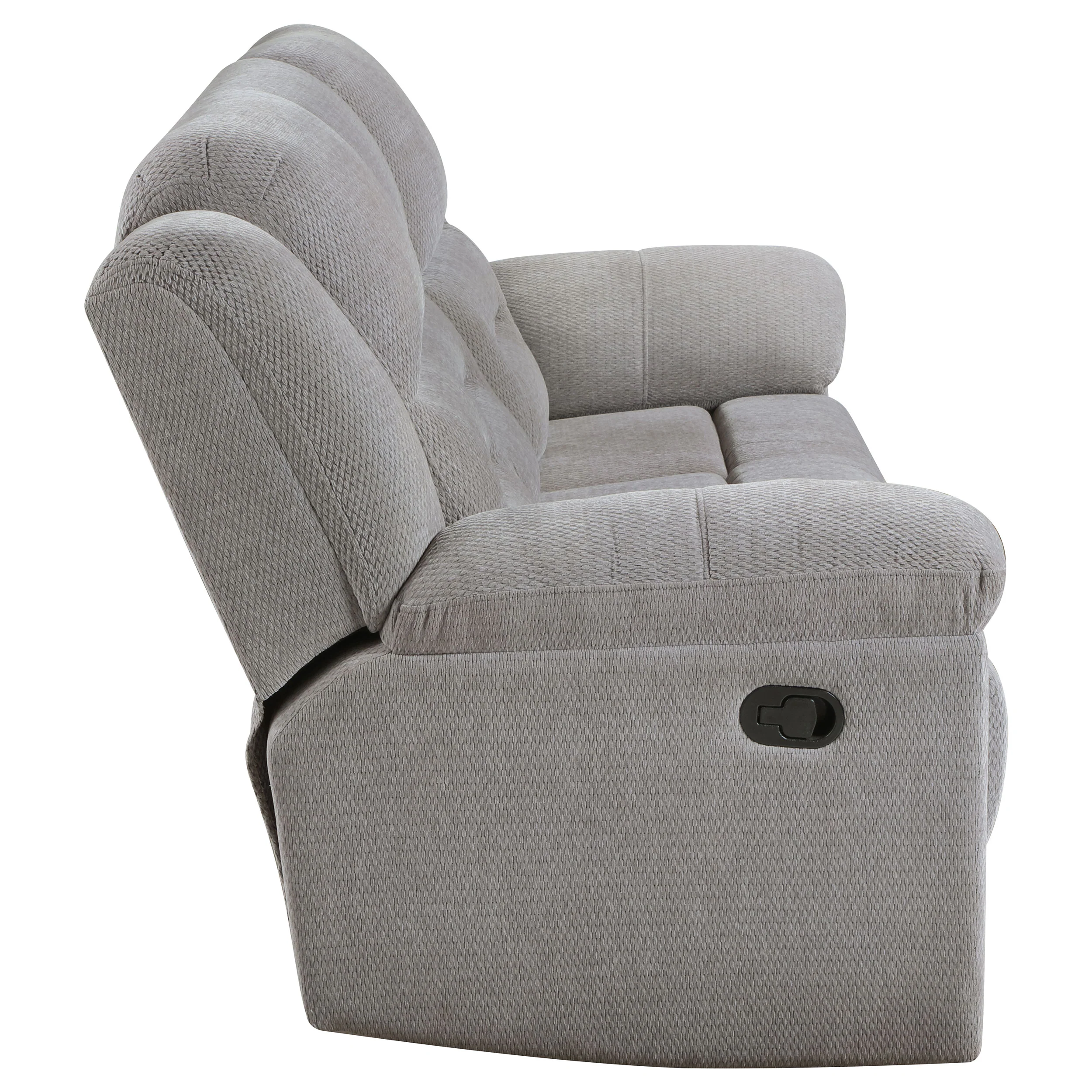 Gilson Chenille Upholstered Reclining Sofa in Grey - Image 7