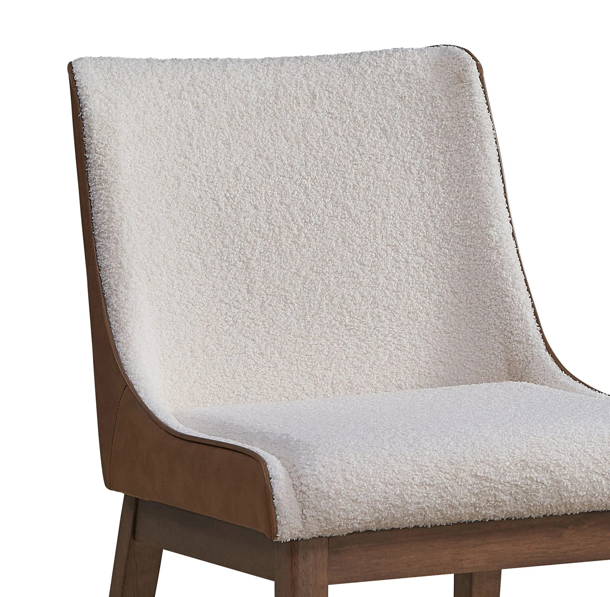 Ginny - Boucle Velvet Side Chair (Set of 2) - Walnut - Image 2
