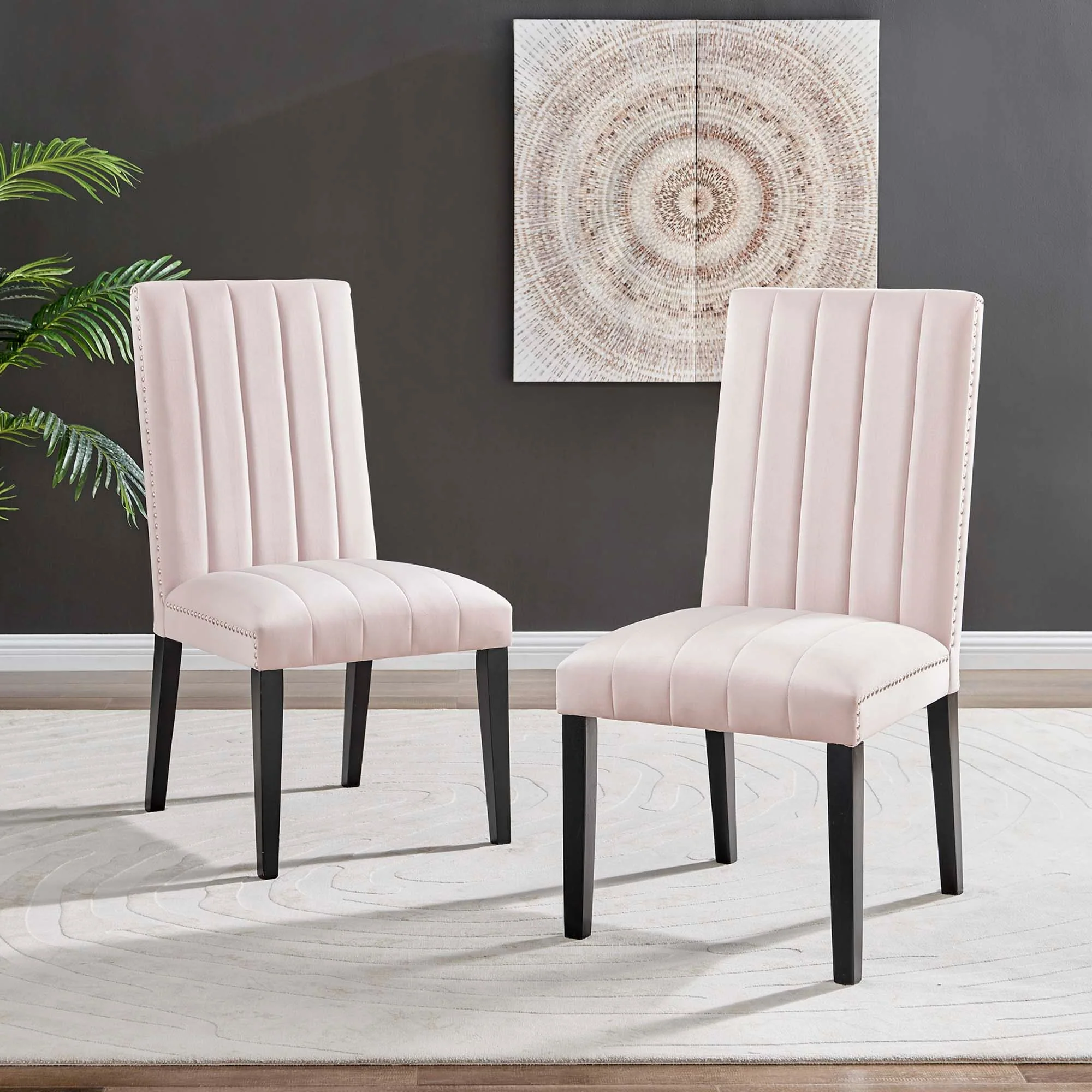 Glam Deco Performance Velvet Dining Side Chairs Set of 2 - Image 14