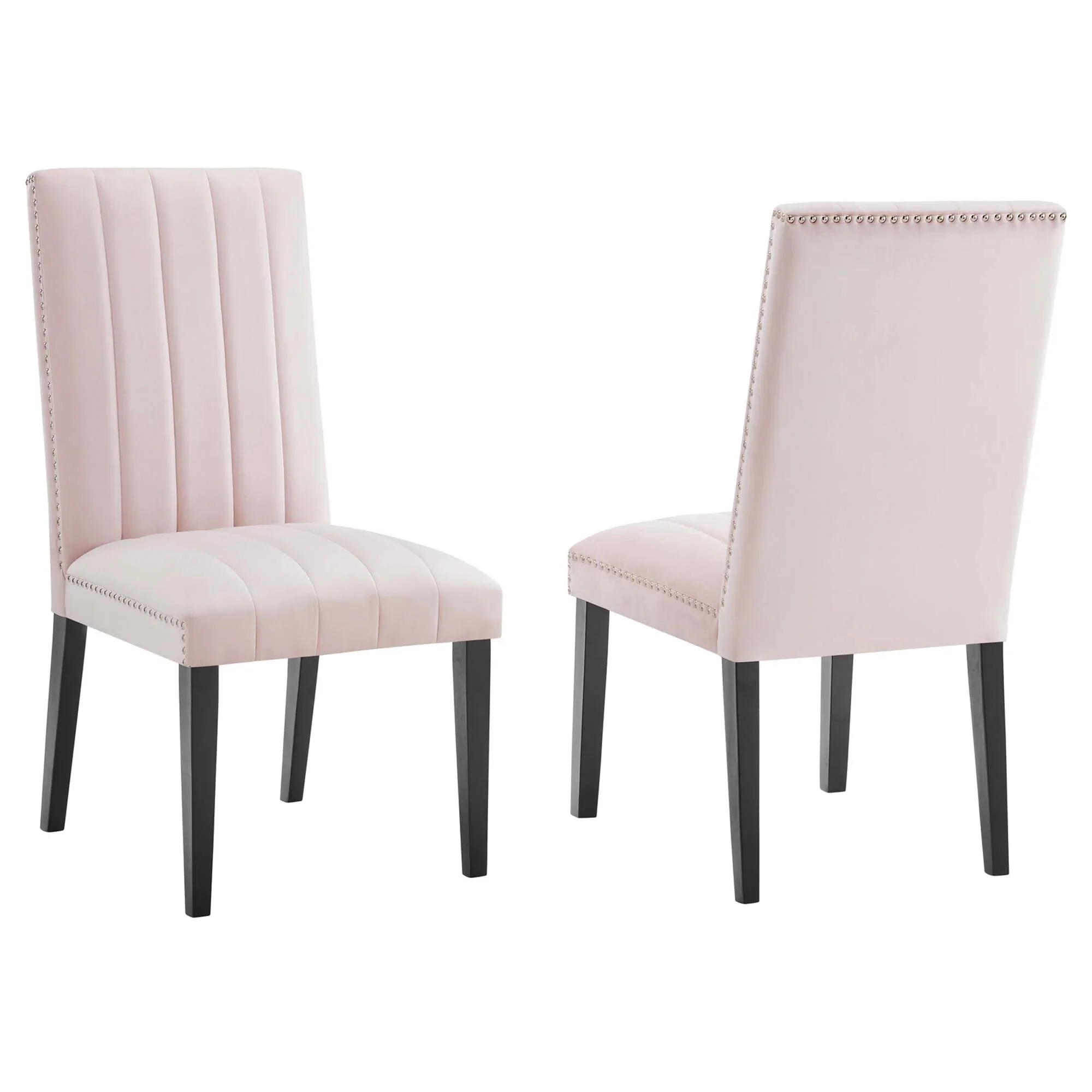 Glam Deco Performance Velvet Dining Side Chairs Set of 2 - Image 7