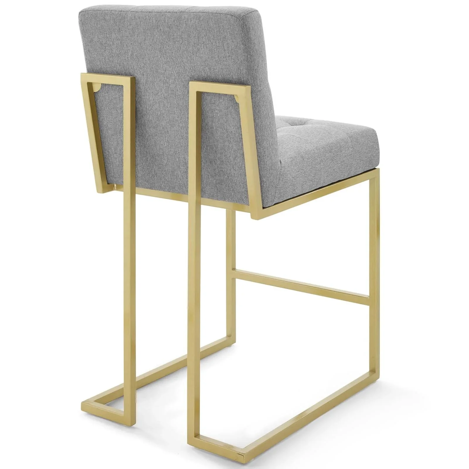 Glam Deco Upholstered Fabric Counter Stools Set of 2 with Gold Metal Base - Image 8